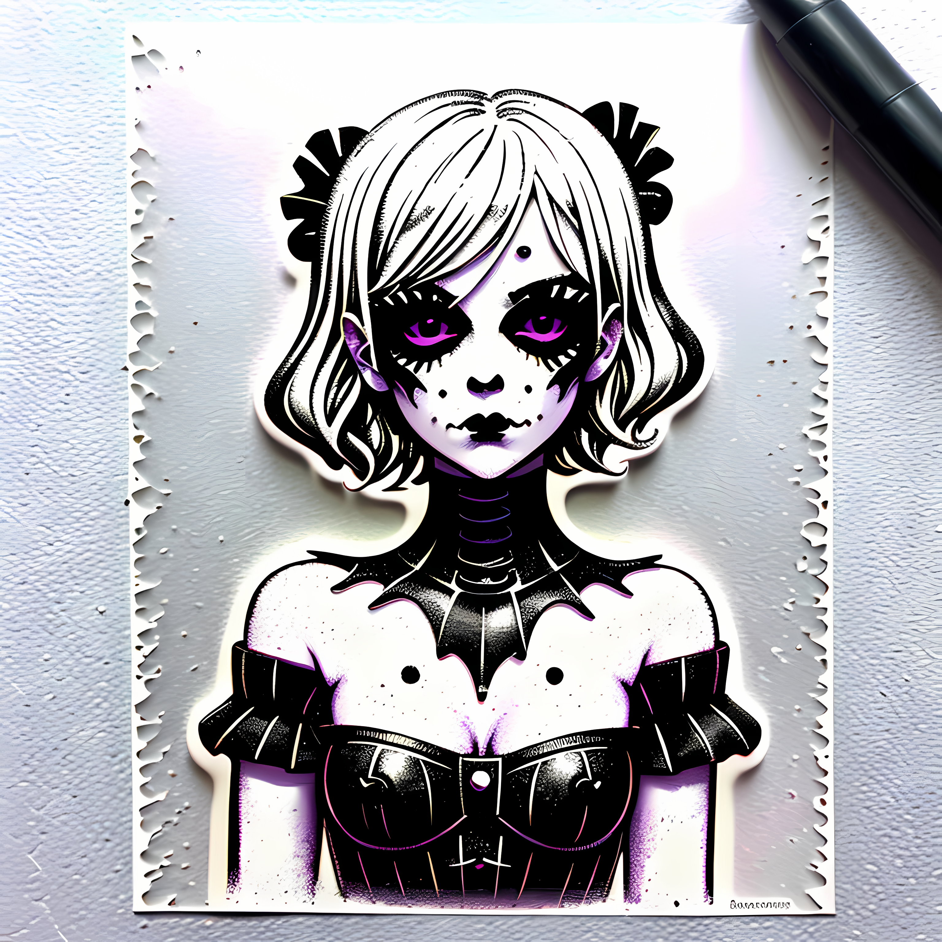 Creepy Cute Pastel Goth Halloween Vol. 010 Vinyl Sticker Sheet Mockup