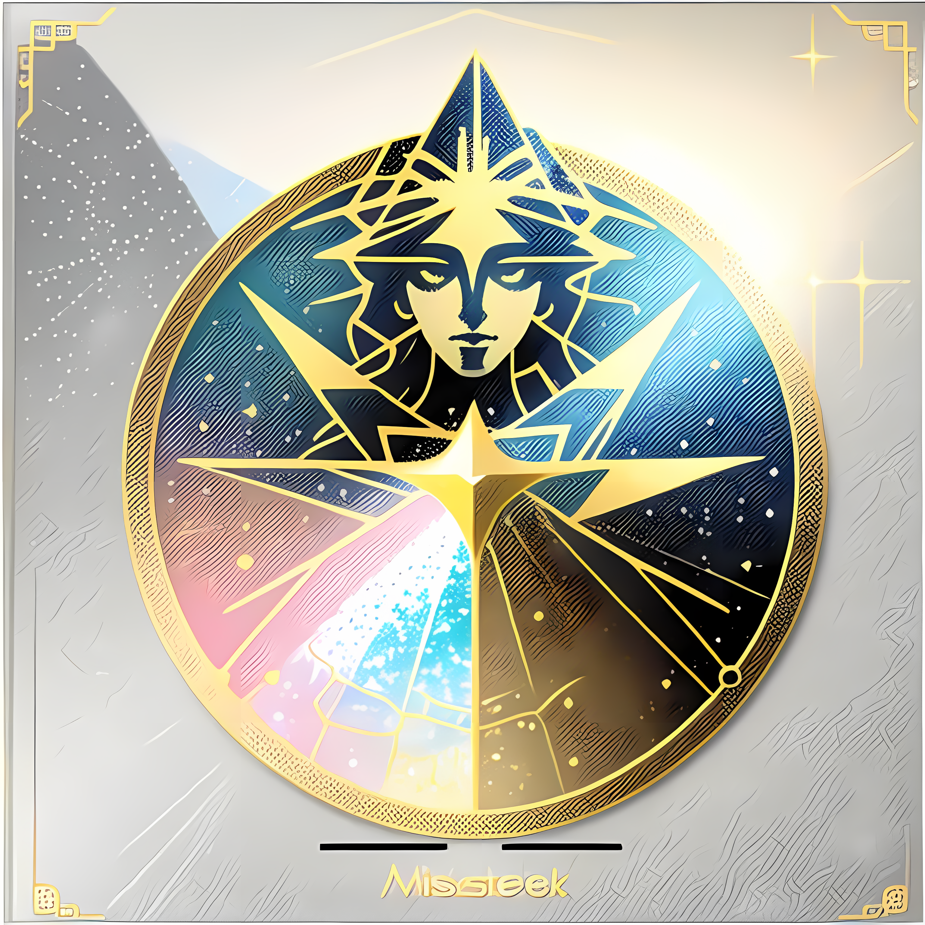 Mystical Tarot Celestial Gold Vol. 014 Vinyl Sticker Sheet Mockup