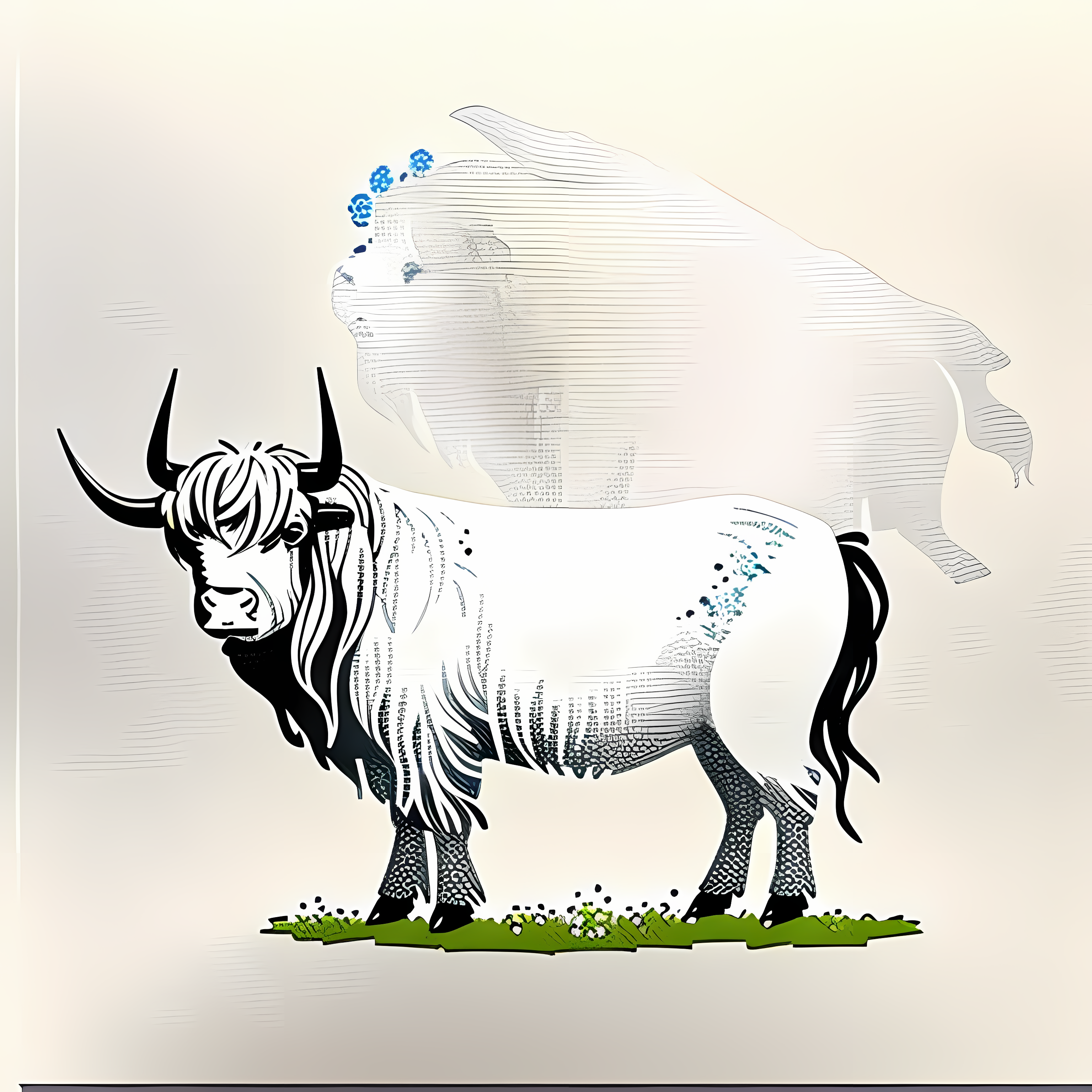 Highland Cows Floral Boho Vol. 021 Vinyl Sticker Sheet Mockup