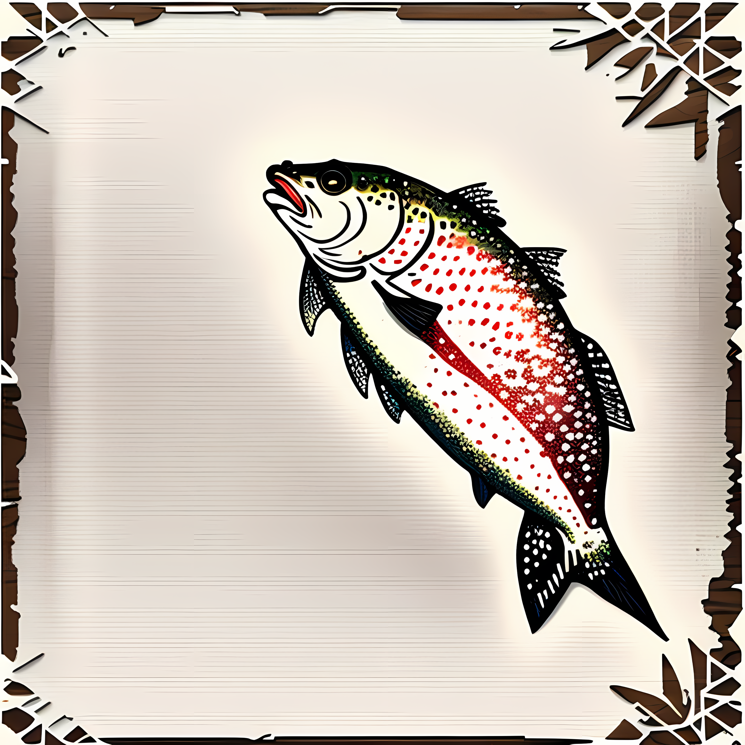 Vintage Trout Rustic Wildlife Vol. 028 Vinyl Sticker Sheet Mockup