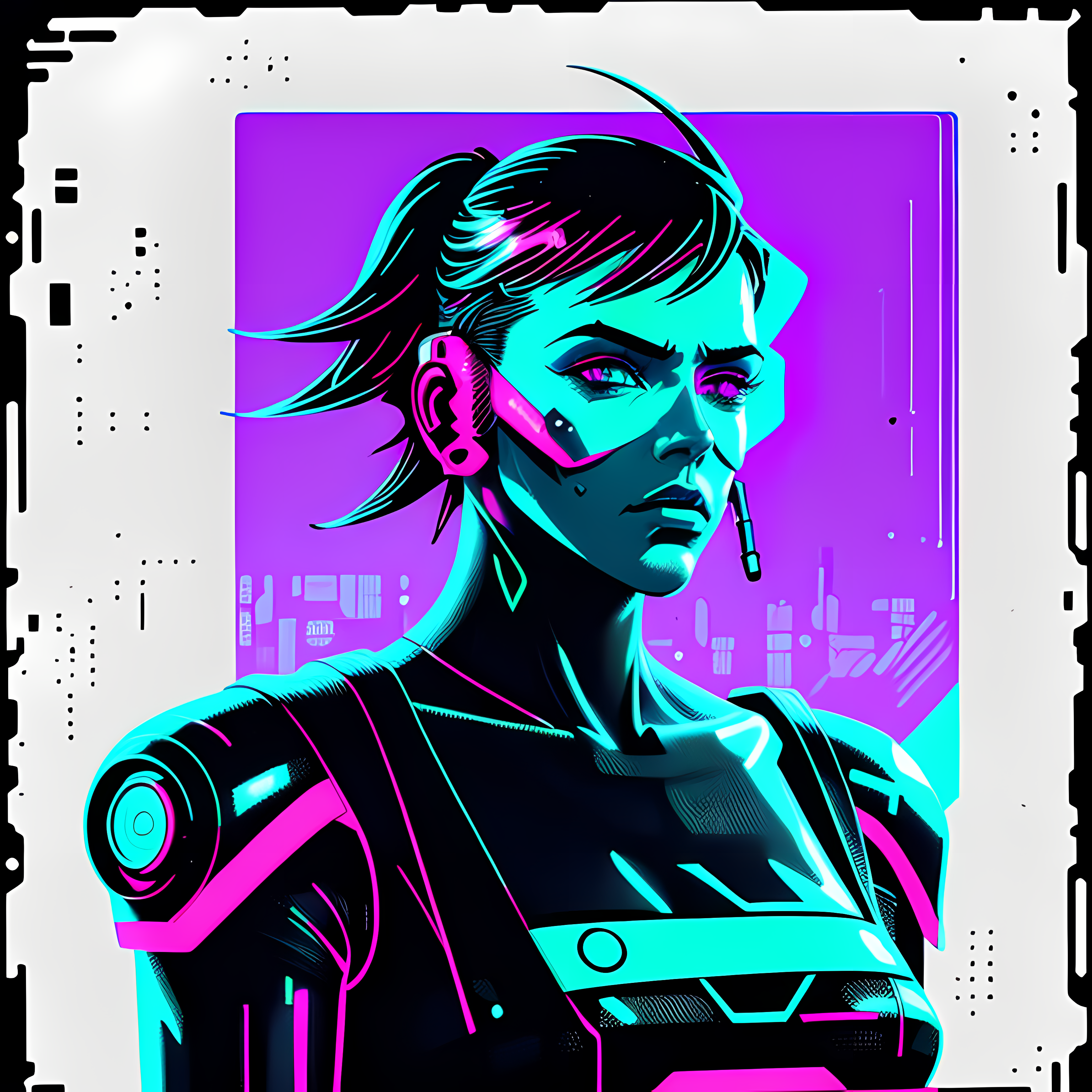Cyberpunk Neon Synthwave Vol. 031 Vinyl Sticker Sheet Mockup