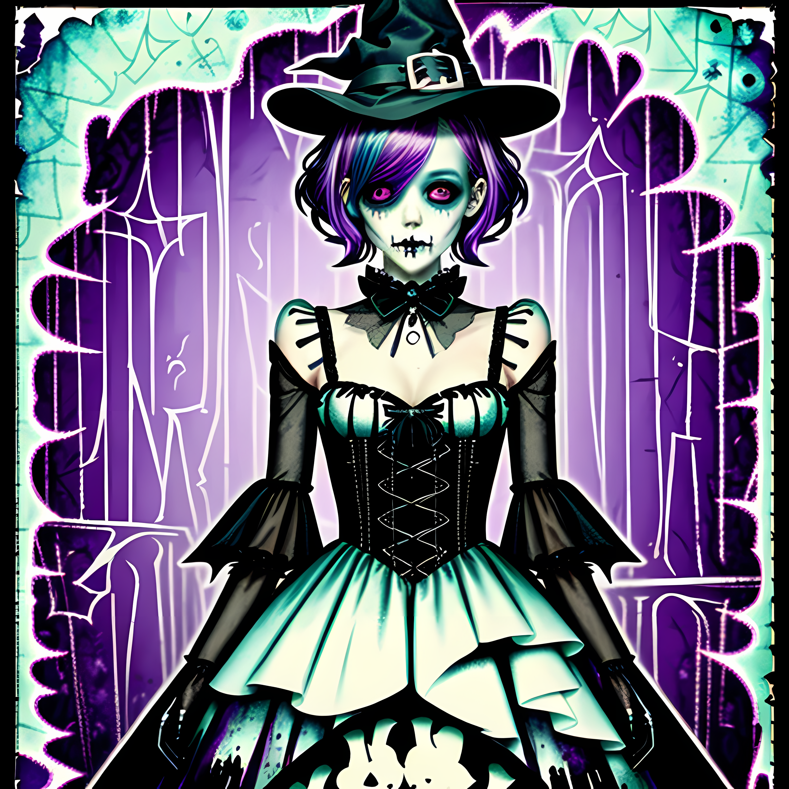 Creepy Cute Pastel Goth Halloween Vol. 036 Vinyl Sticker Sheet Mockup