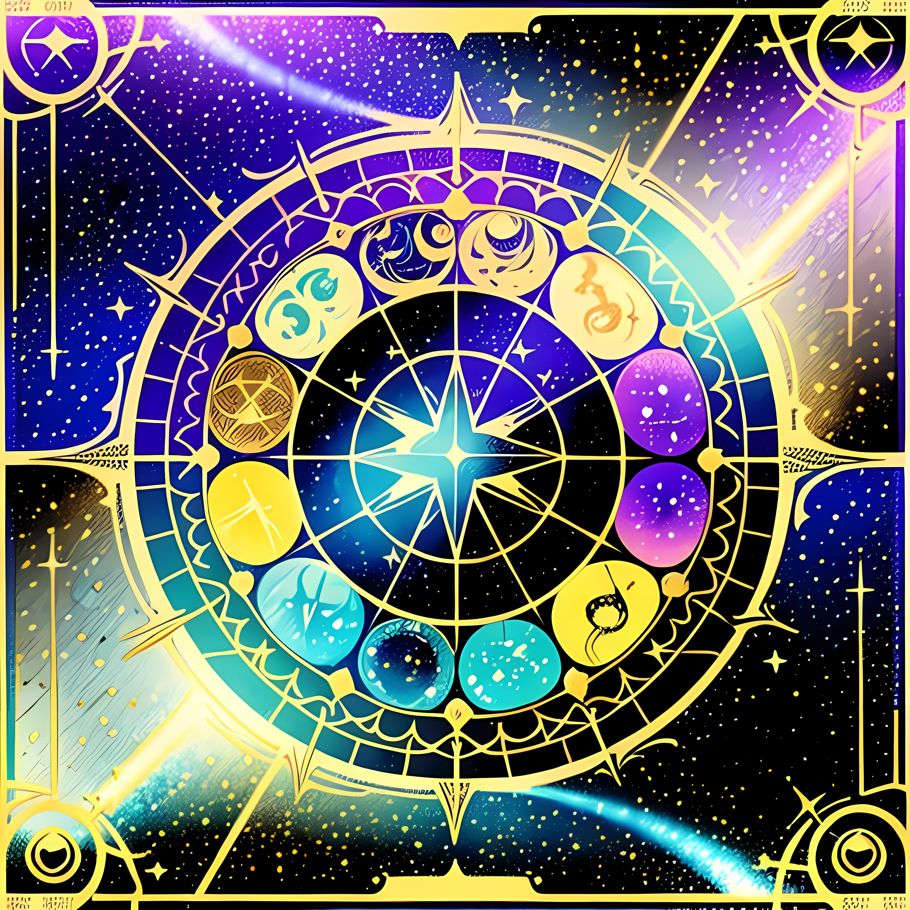Mystical Tarot Celestial Gold Vol. 047 Vinyl Sticker Sheet Mockup