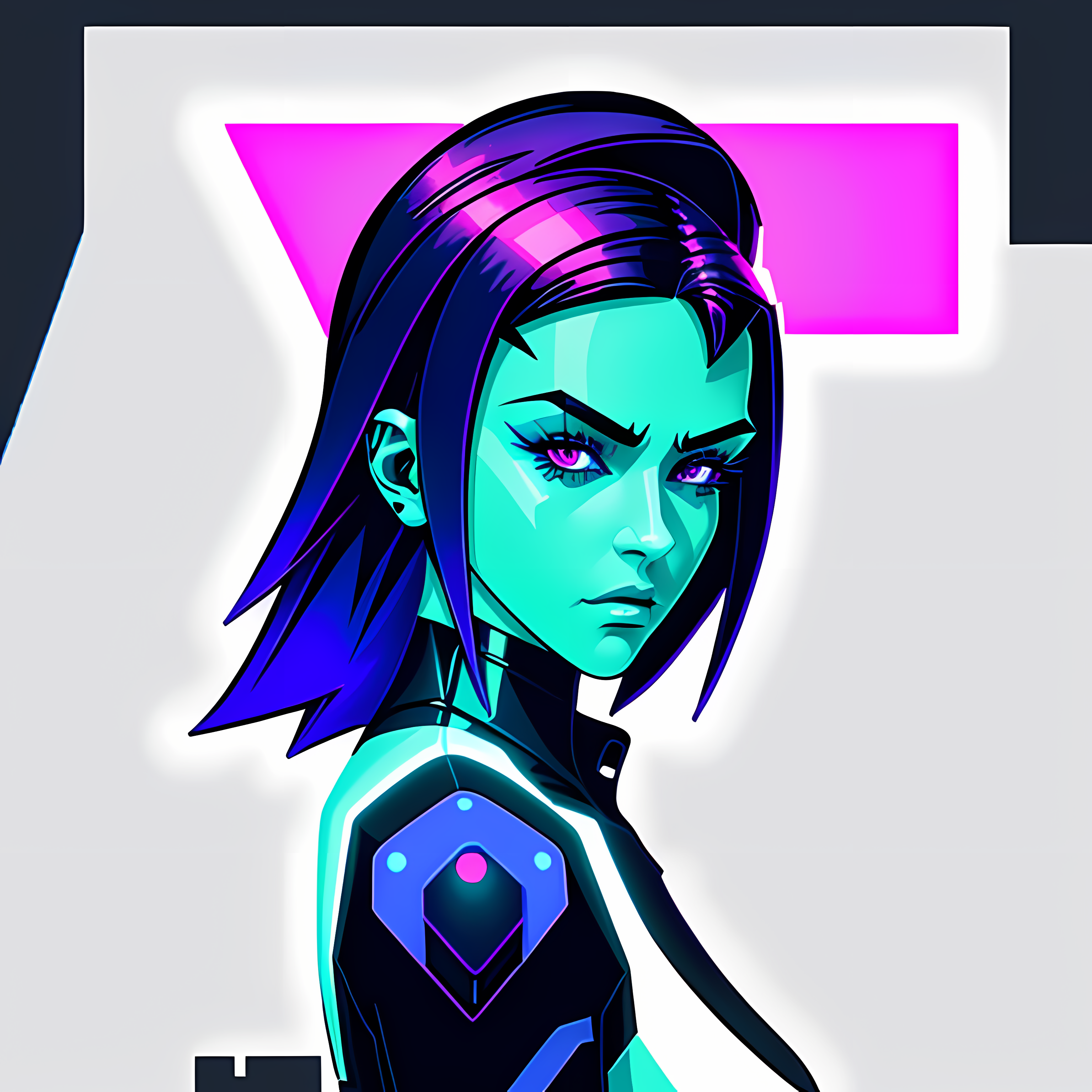 Cyberpunk Neon Synthwave Vol. 048 Vinyl Sticker Sheet Mockup