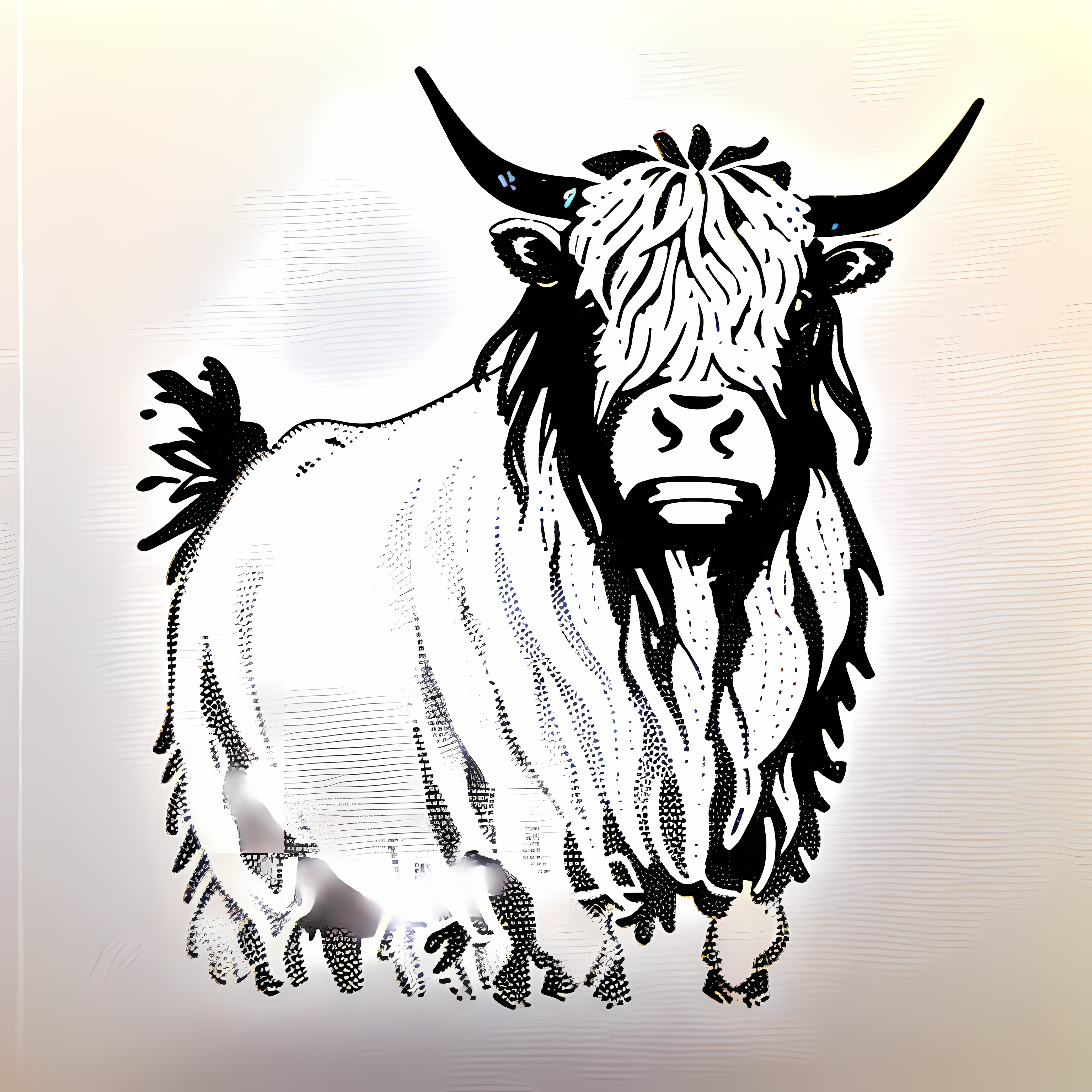 Highland Cows Floral Boho Vol. 053 Vinyl Sticker Sheet Mockup