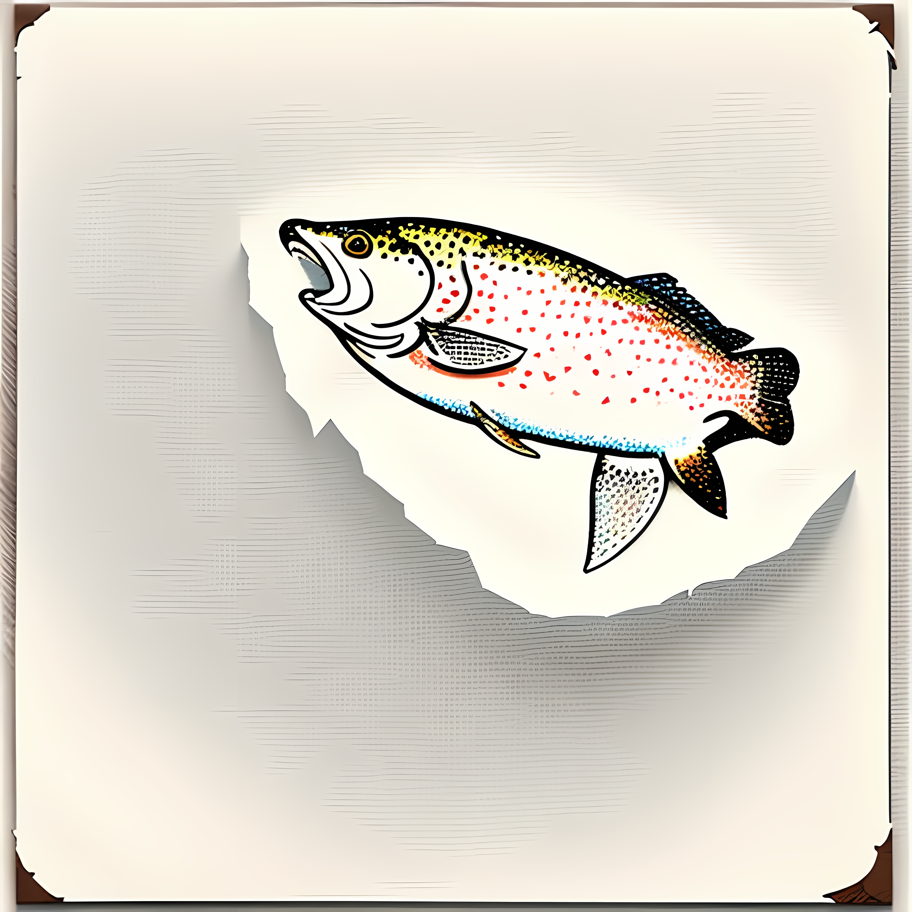 Vintage Trout Rustic Wildlife Vol. 065 Vinyl Sticker Sheet Mockup