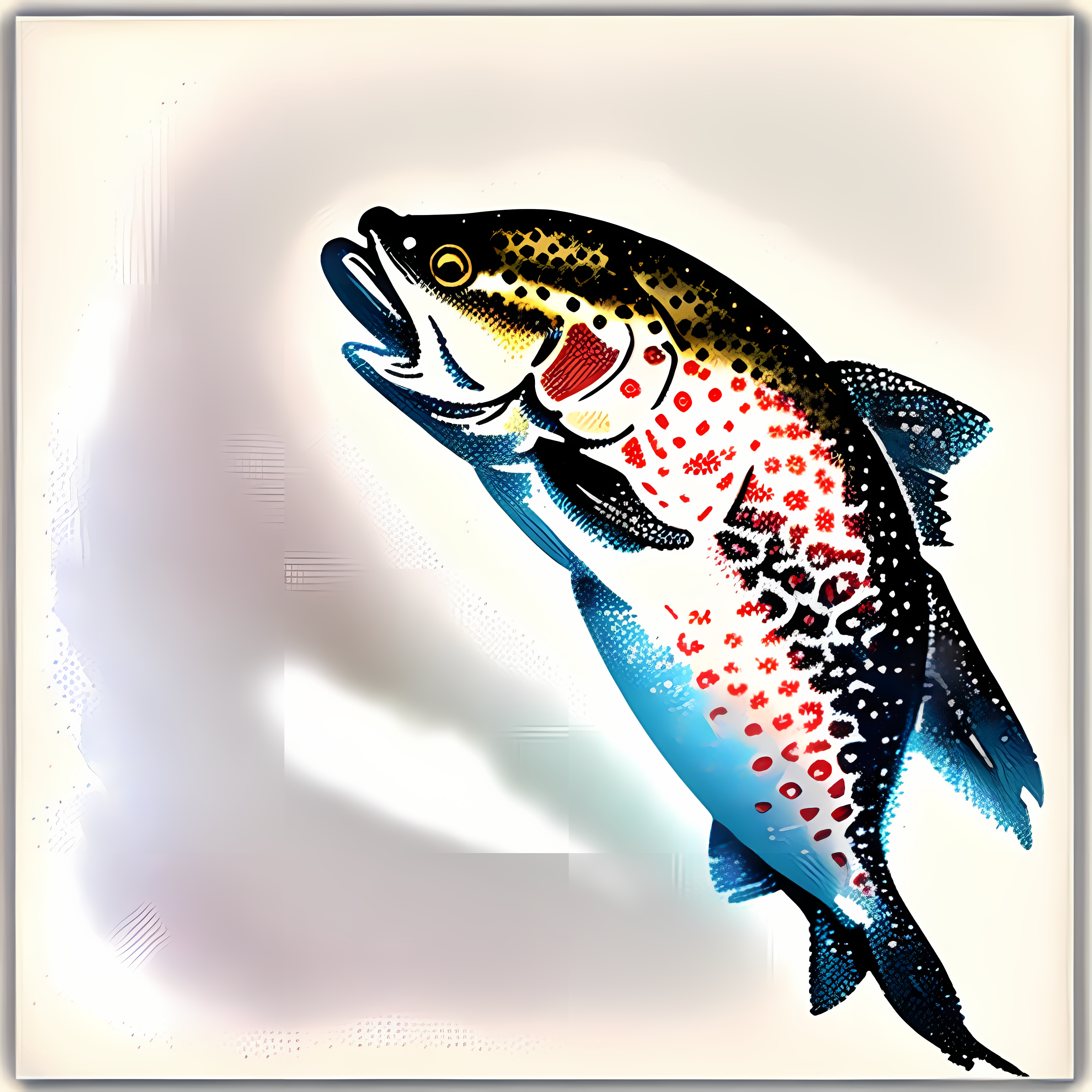 Vintage Trout Rustic Wildlife Vol. 076 Vinyl Sticker Sheet Mockup