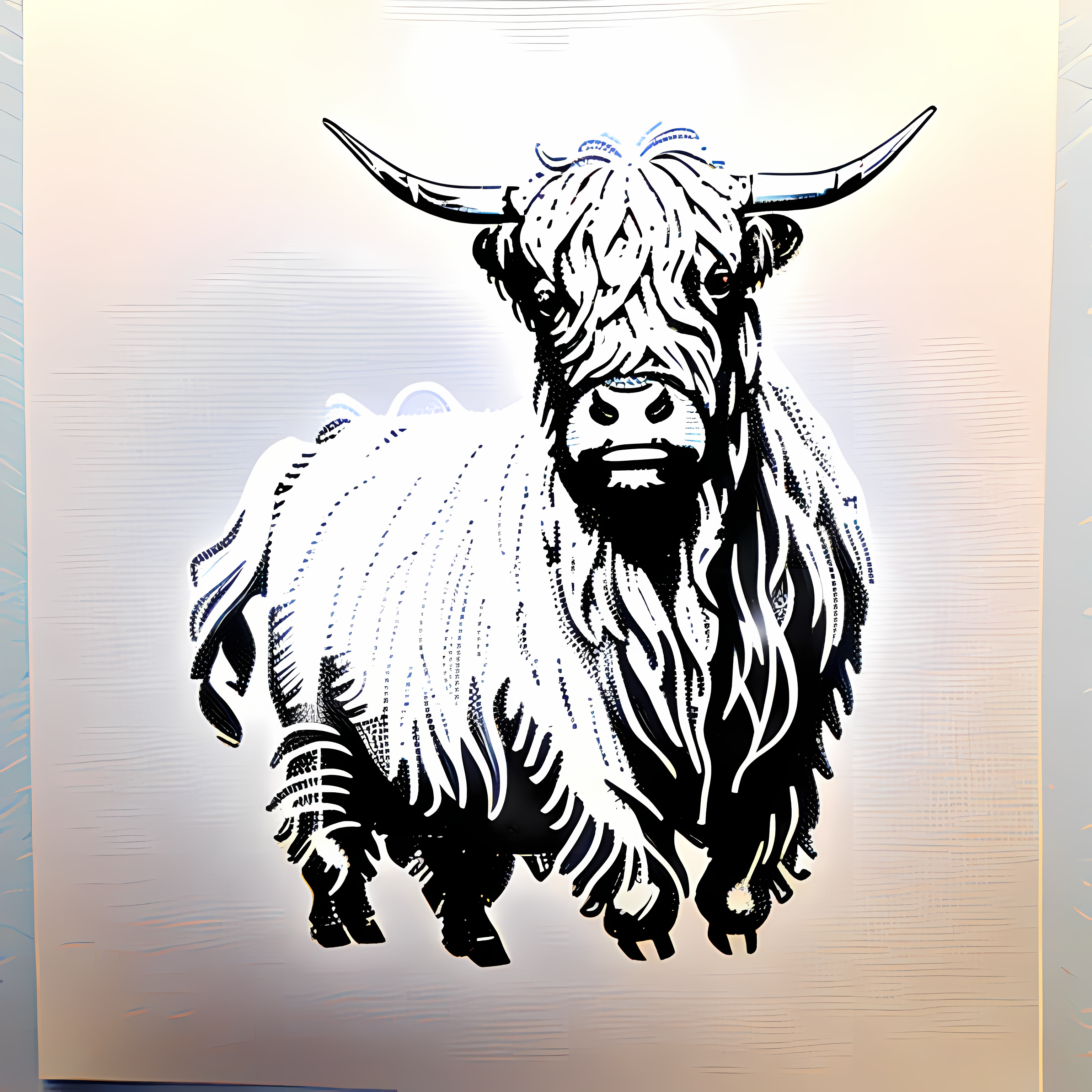 Highland Cows Floral Boho Vol. 085 Vinyl Sticker Sheet Mockup