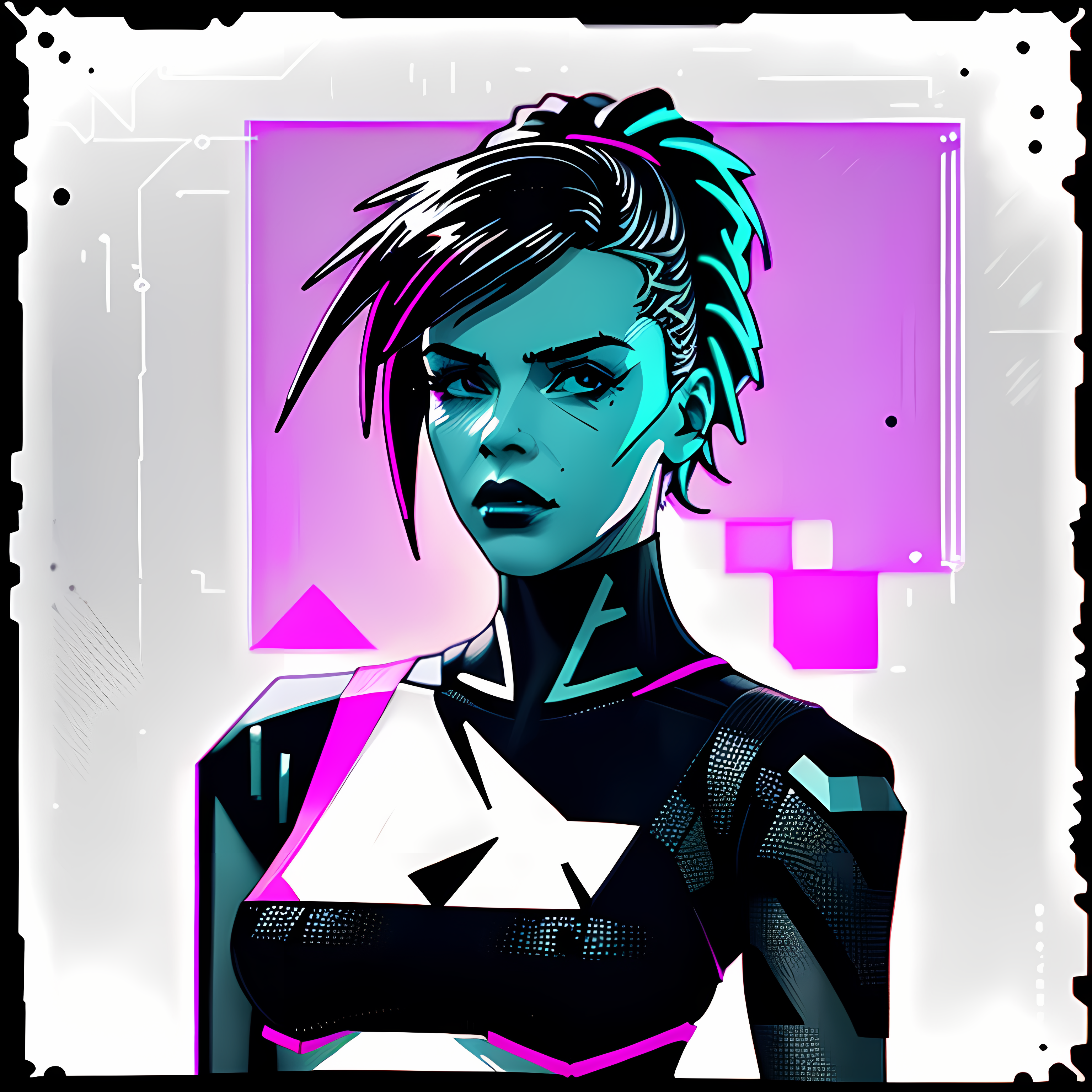 Cyberpunk Neon Synthwave Vol. 092 Vinyl Sticker Sheet Mockup