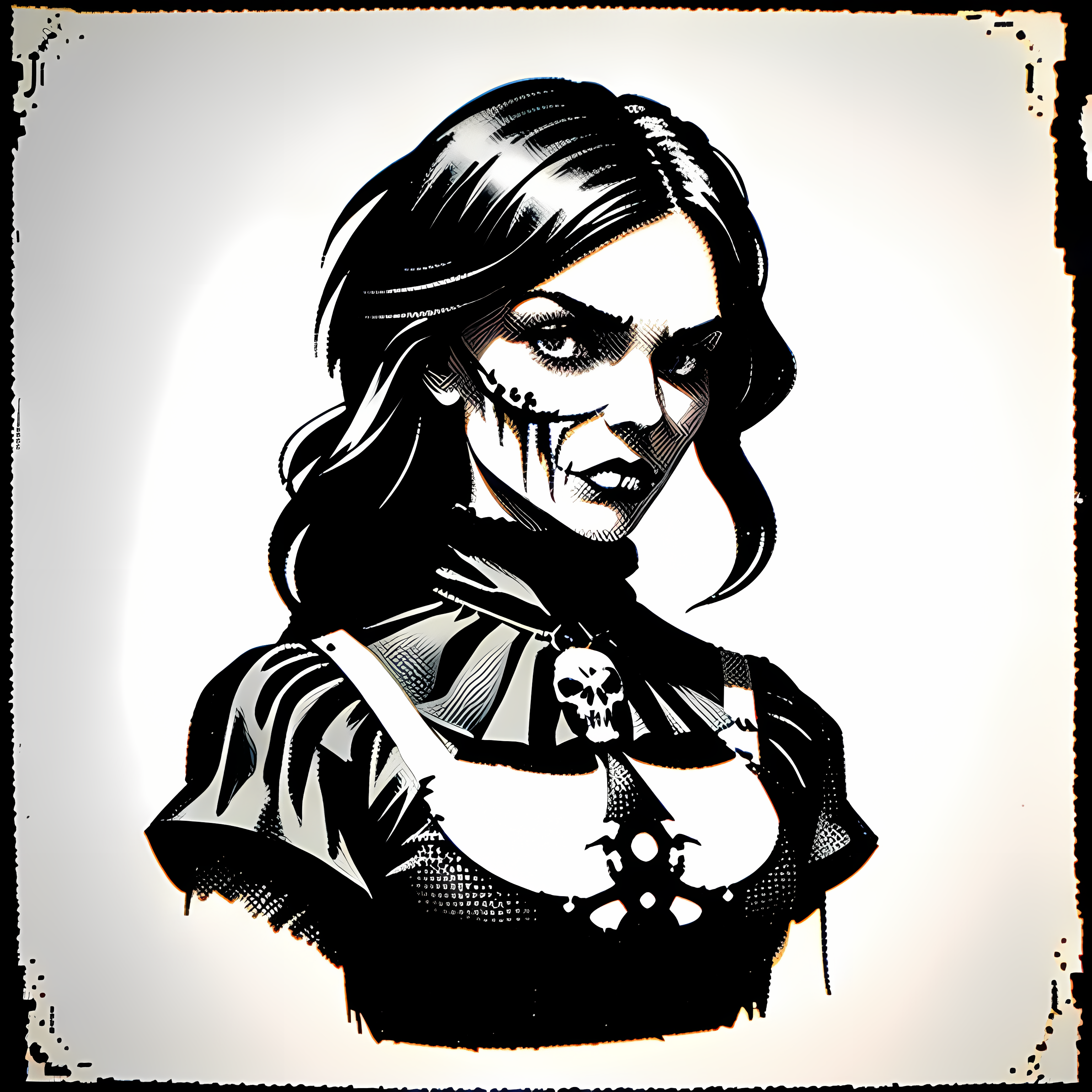 Western Gothic Outlaw Skulls Vol. 104 Graphic Tee Mockup