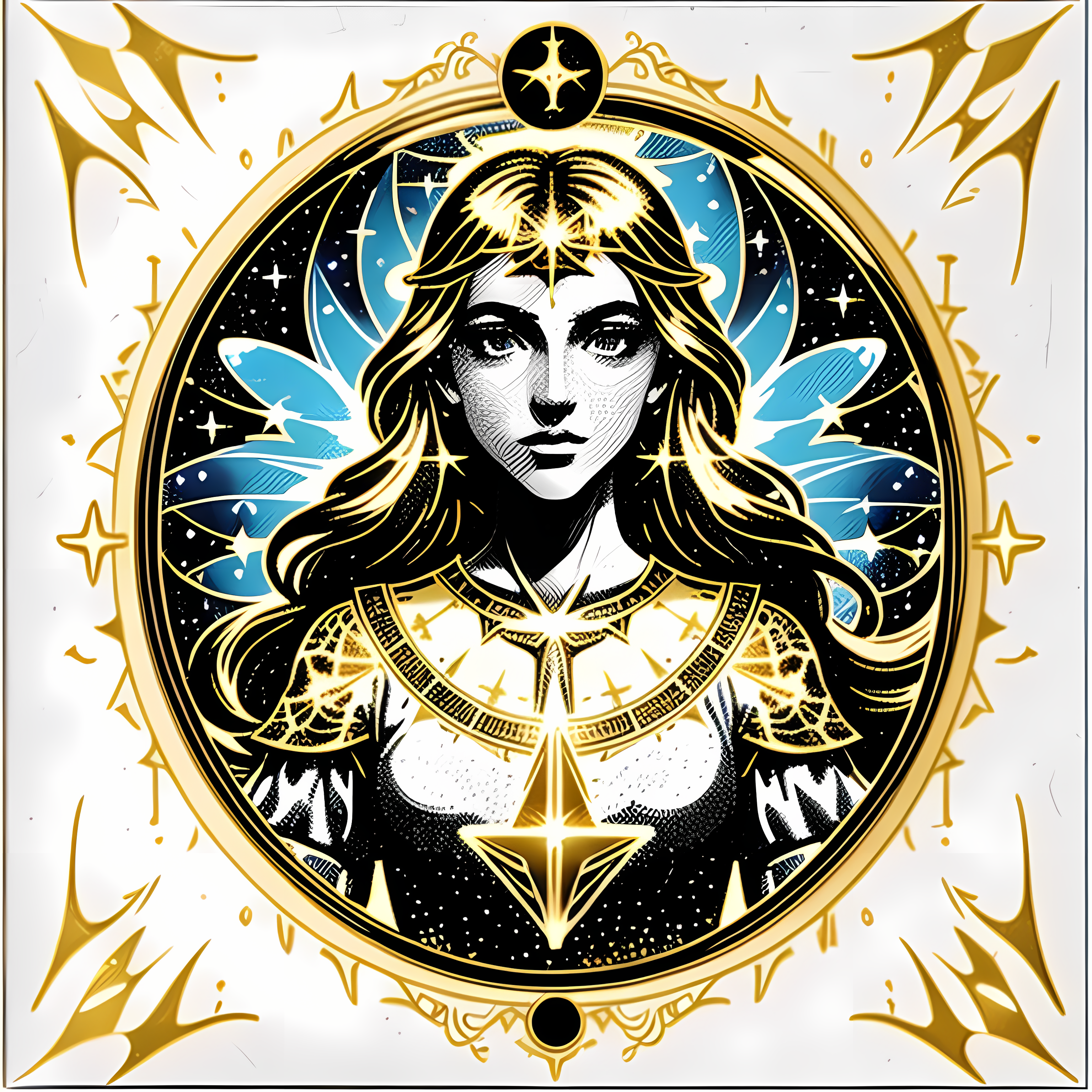 Mystical Tarot Celestial Gold Vol. 114 Graphic Tee Mockup