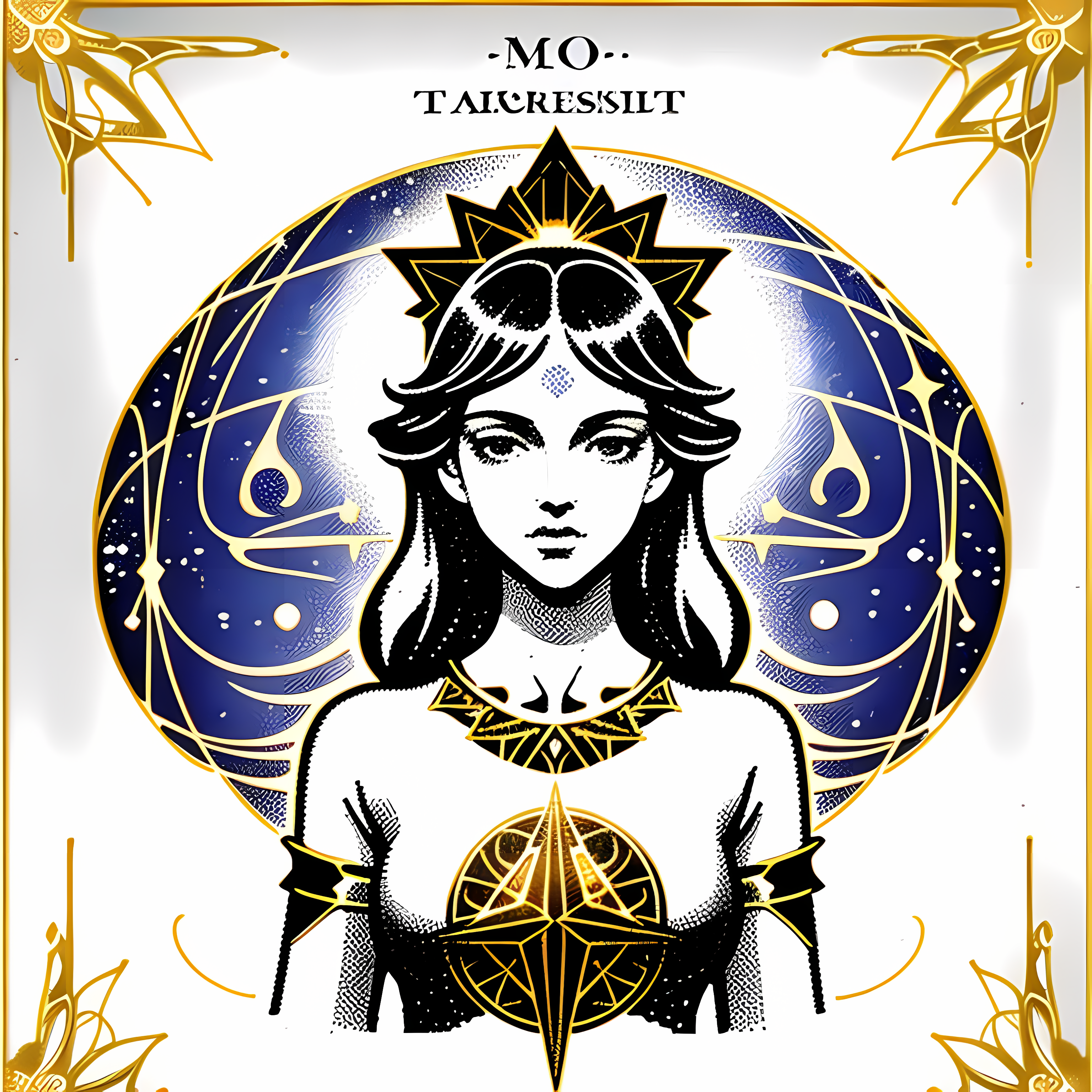 Mystical Tarot Celestial Gold Vol. 129 Graphic Tee Mockup