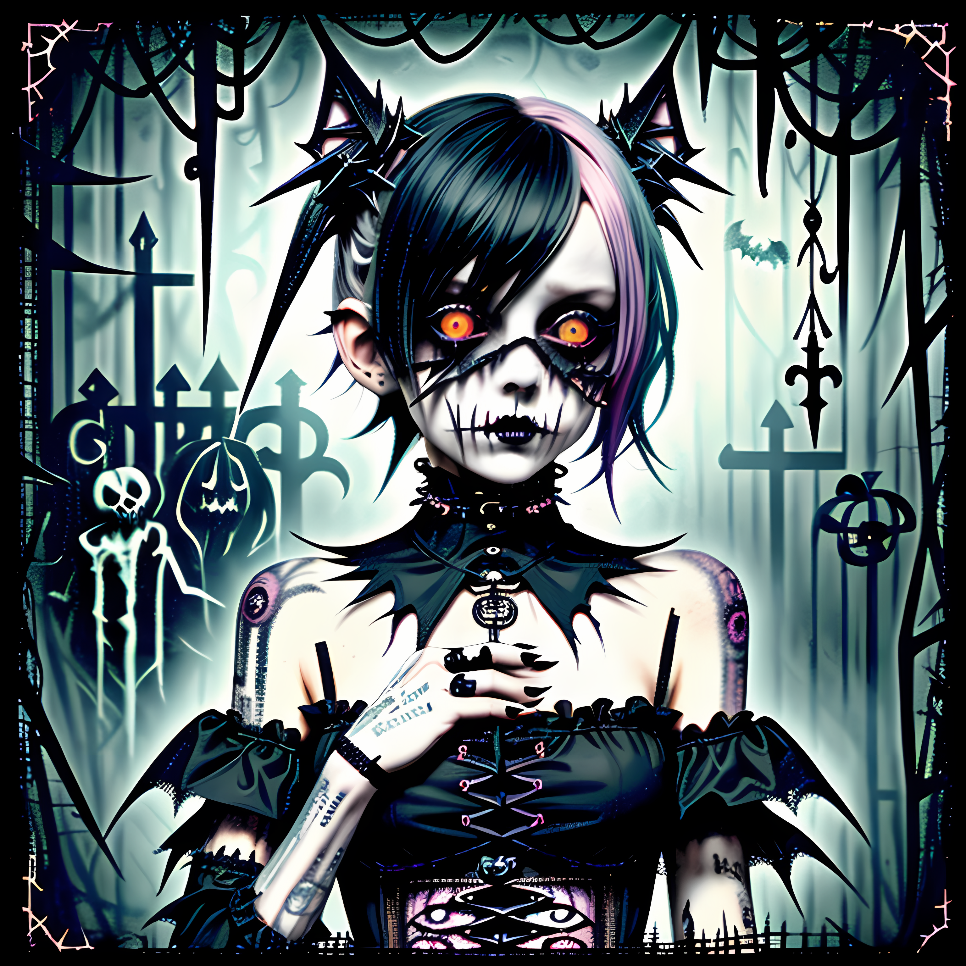 Creepy Cute Pastel Goth Halloween Vol. 136 Graphic Tee Mockup