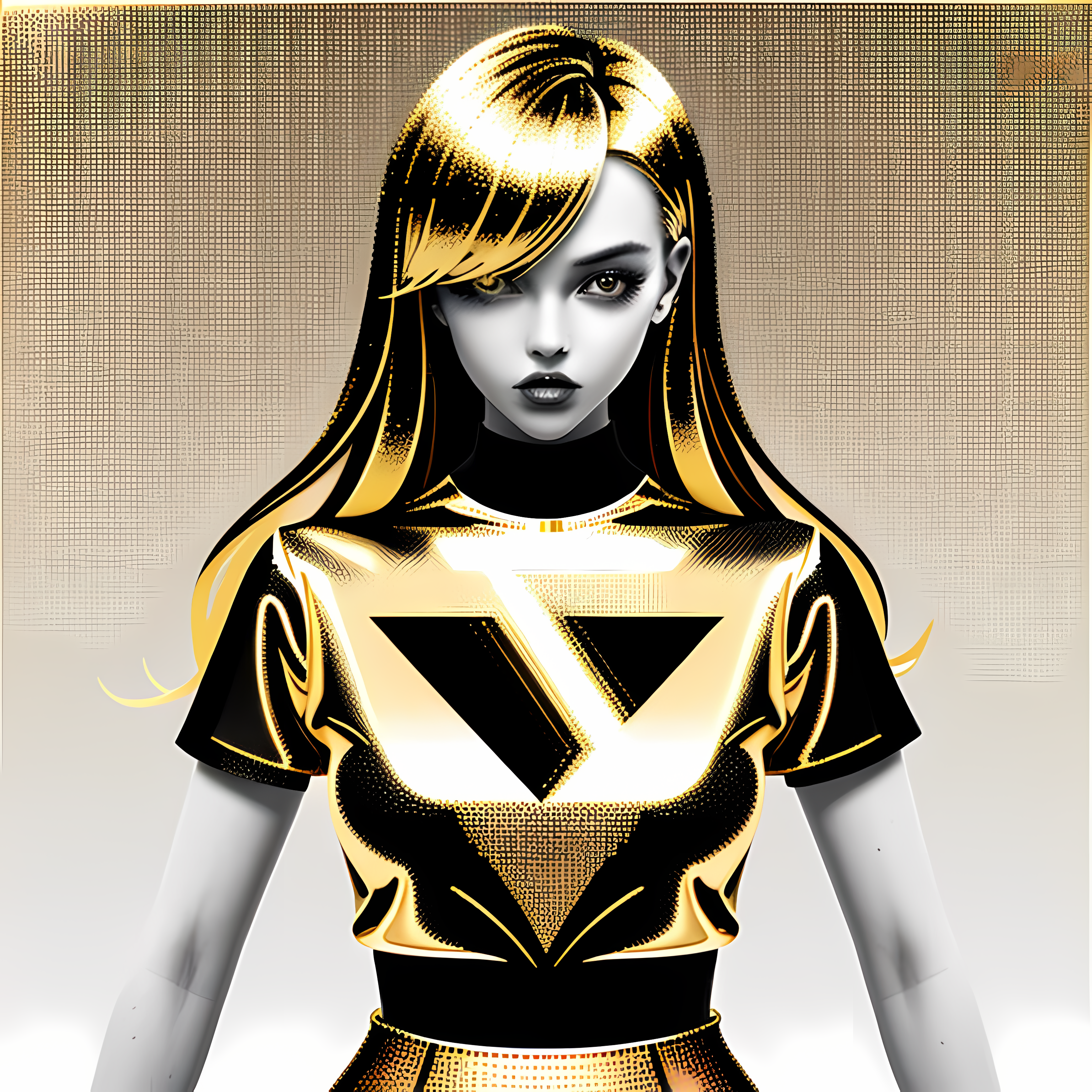 Gold Glamour Maximalist Metallics Vol. 137 Graphic Tee Mockup