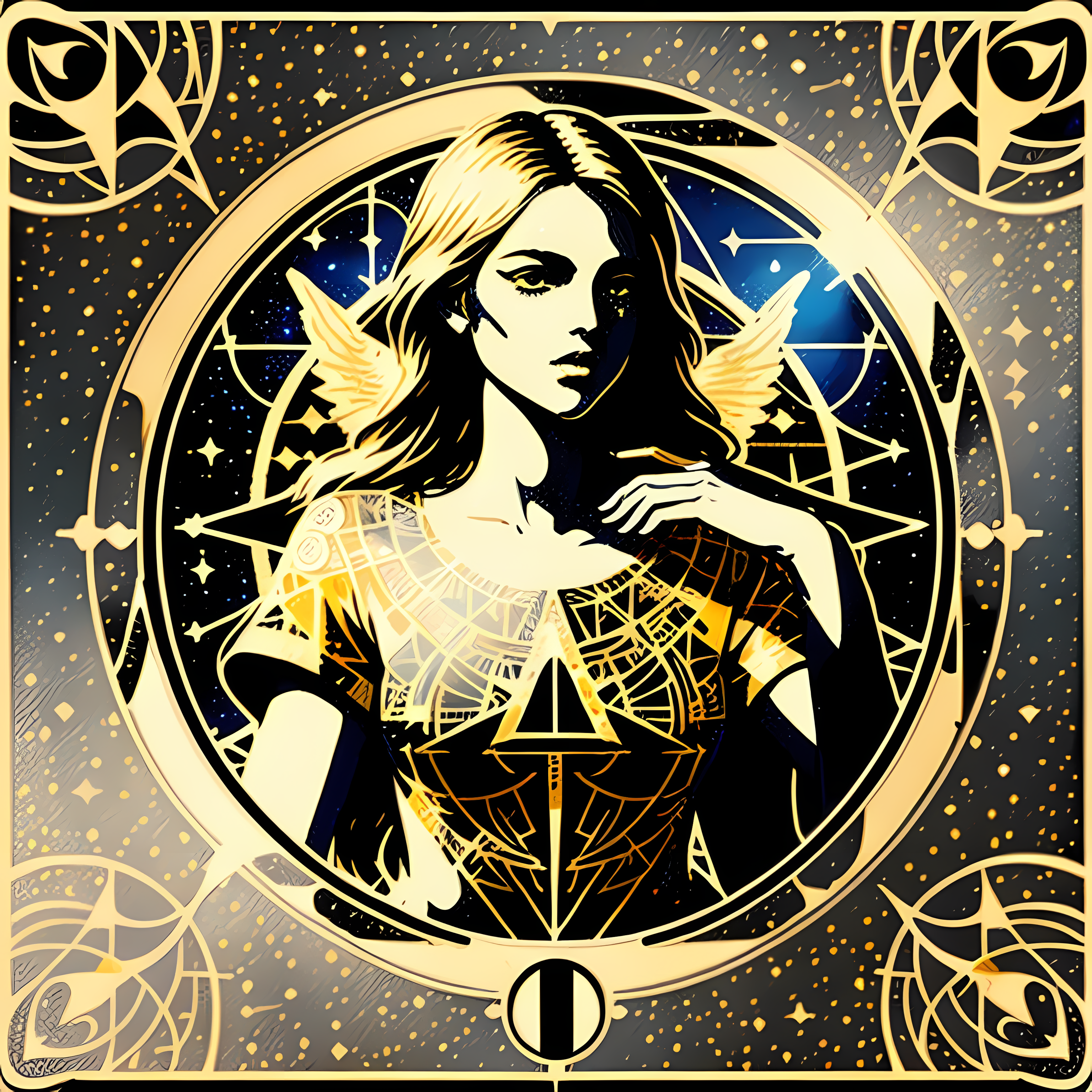 Mystical Tarot Celestial Gold Vol. 147 Graphic Tee Mockup