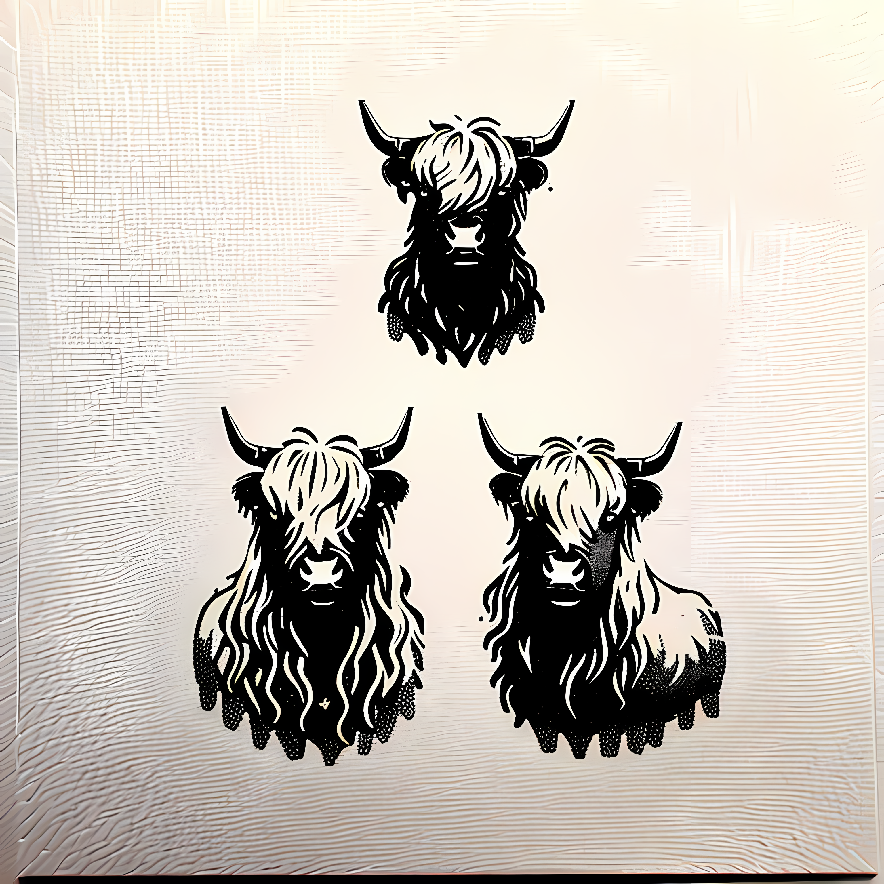 Highland Cows Floral Boho Vol. 153 Graphic Tee Mockup