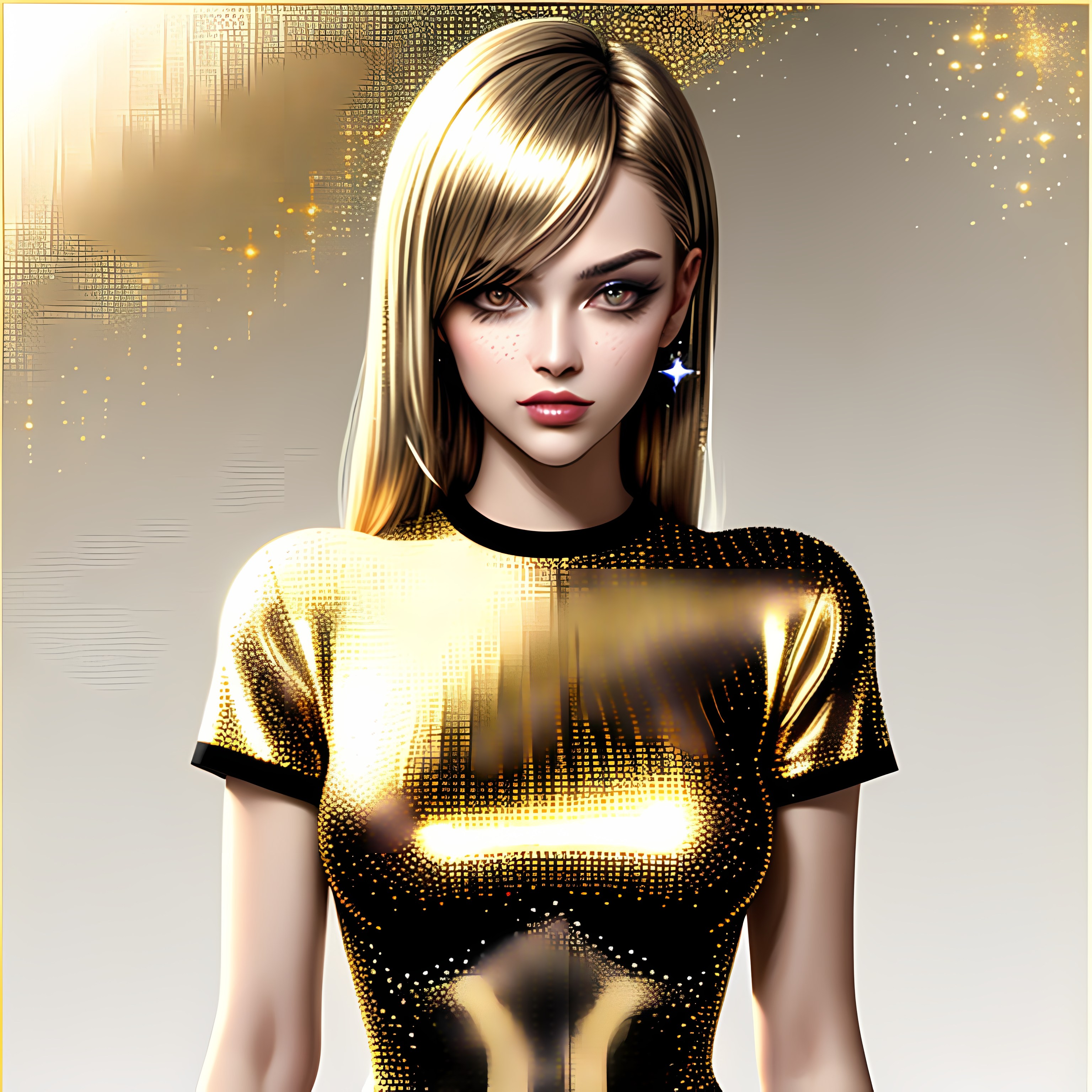 Gold Glamour Maximalist Metallics Vol. 154 Graphic Tee Mockup