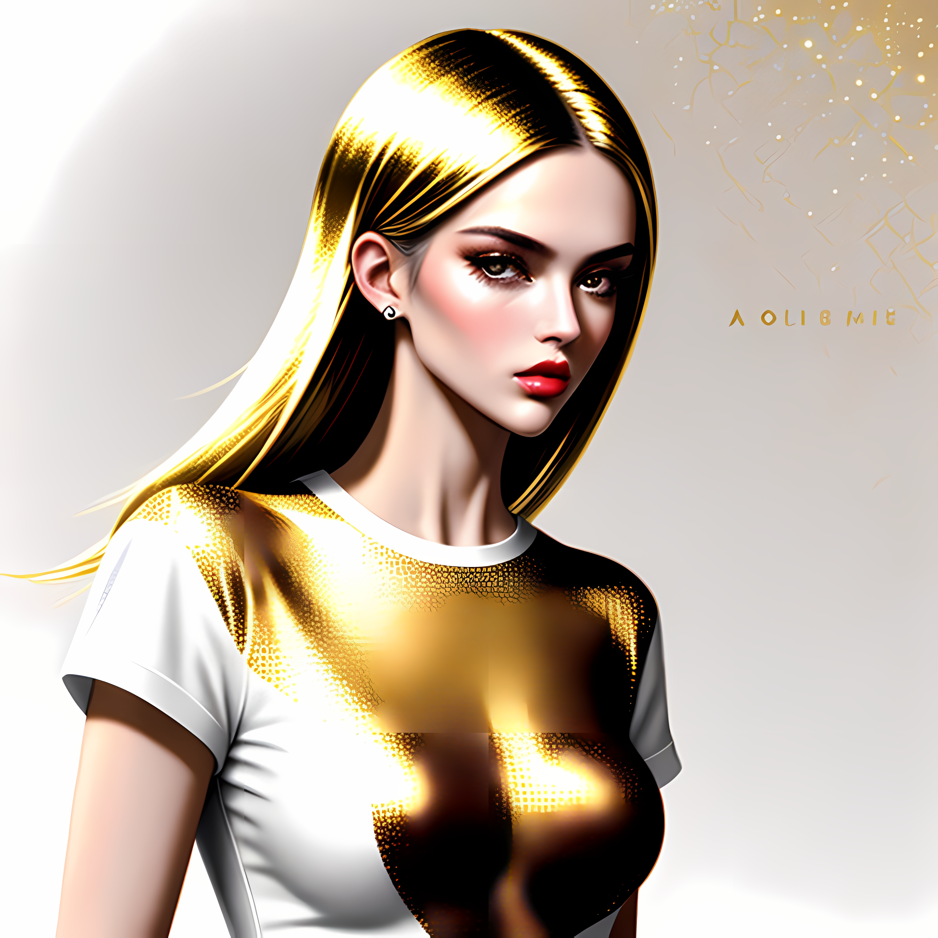 Gold Glamour Maximalist Metallics Vol. 157 Graphic Tee Mockup