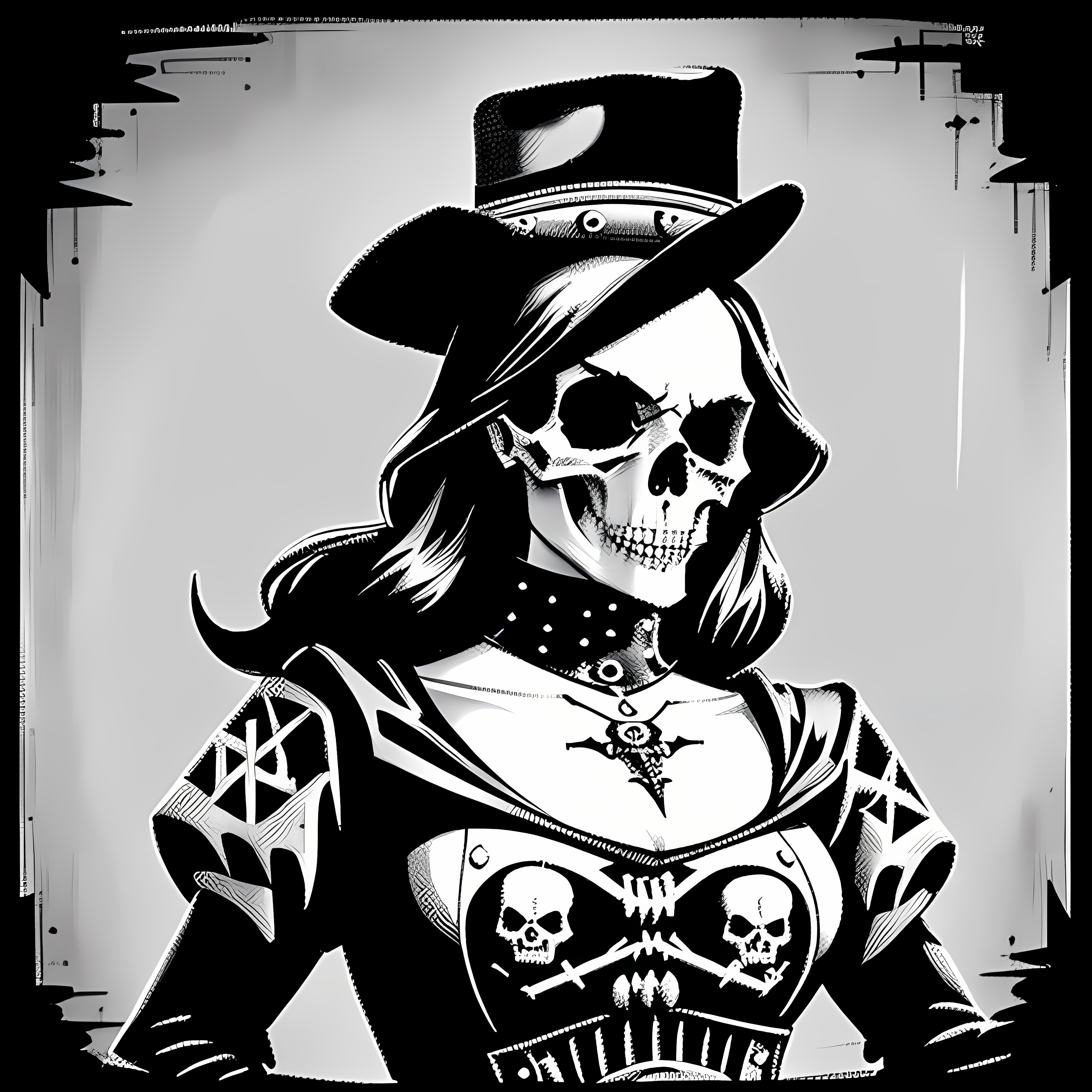 Western Gothic Outlaw Skulls Vol. 170 Graphic Tee Mockup