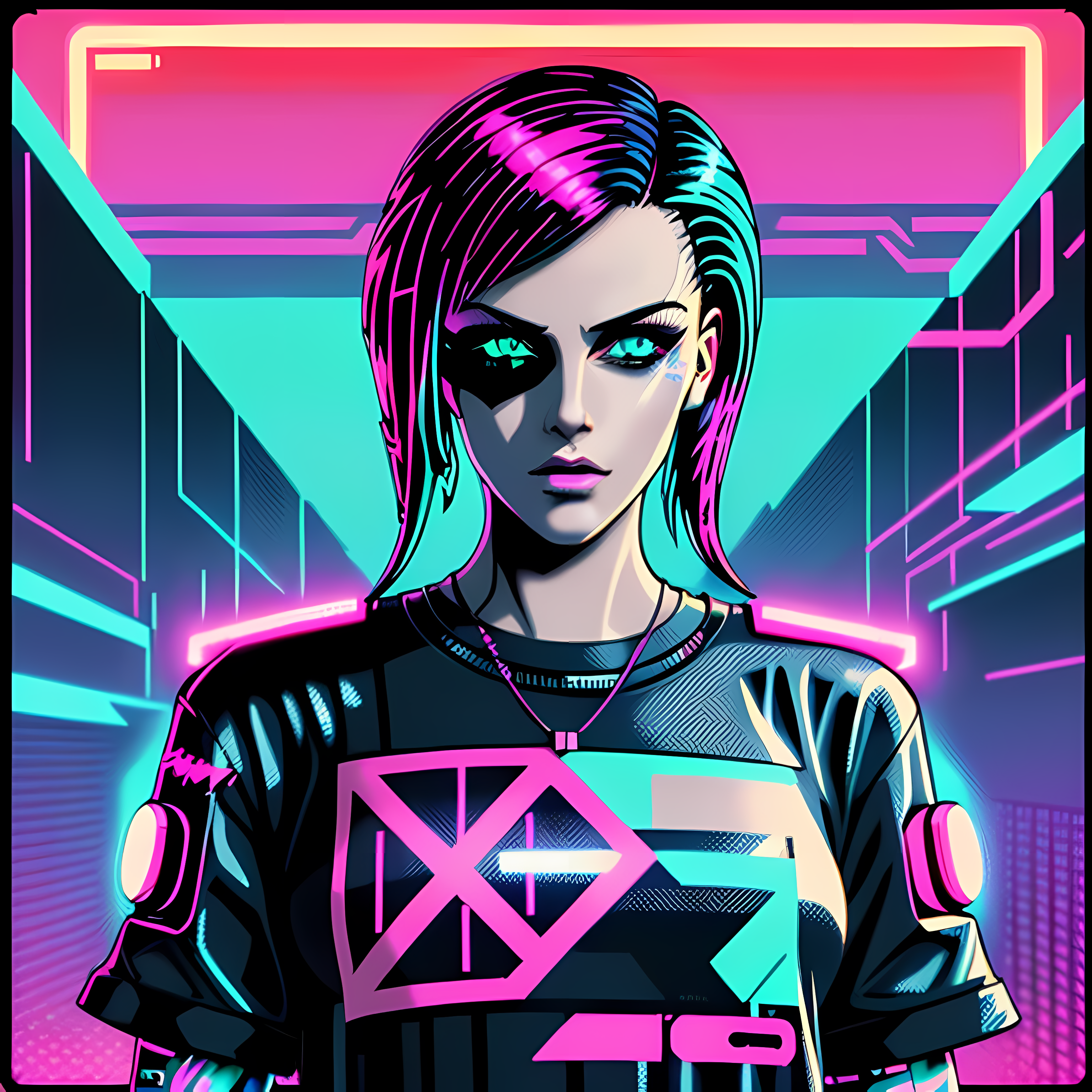 Cyberpunk Neon Synthwave Vol. 178 Graphic Tee Mockup