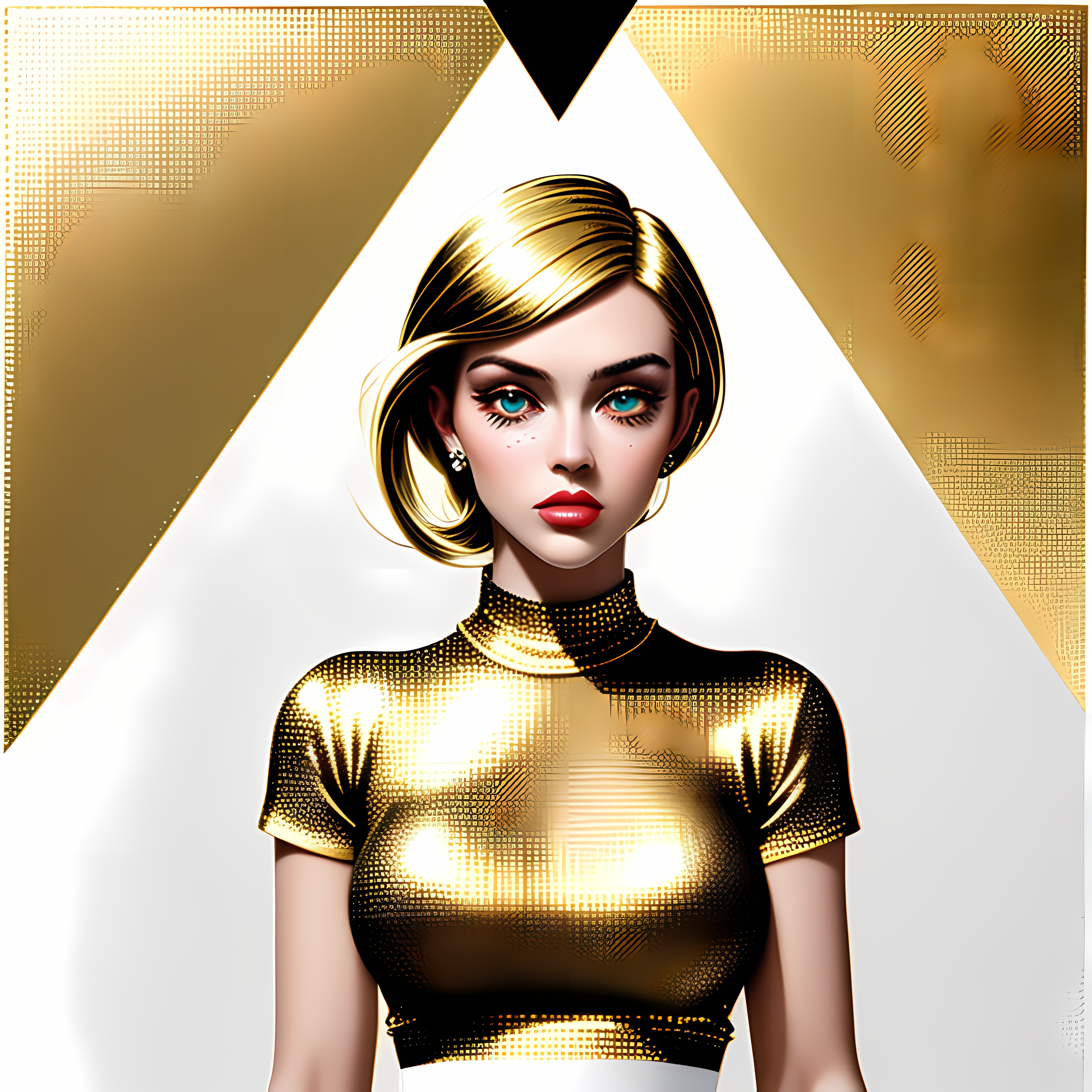 Gold Glamour Maximalist Metallics Vol. 179 Graphic Tee Mockup