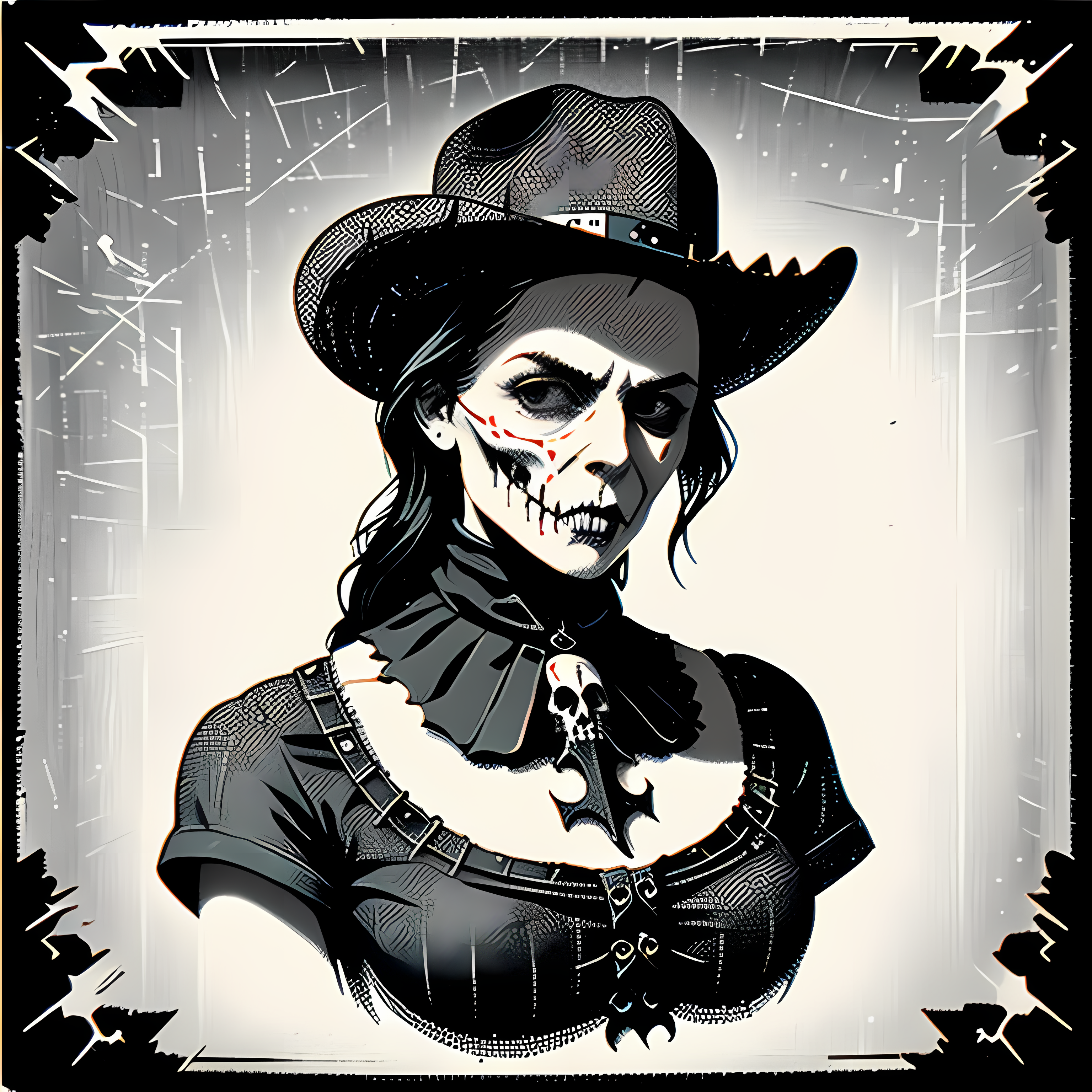 Western Gothic Outlaw Skulls Vol. 184 Graphic Tee Mockup