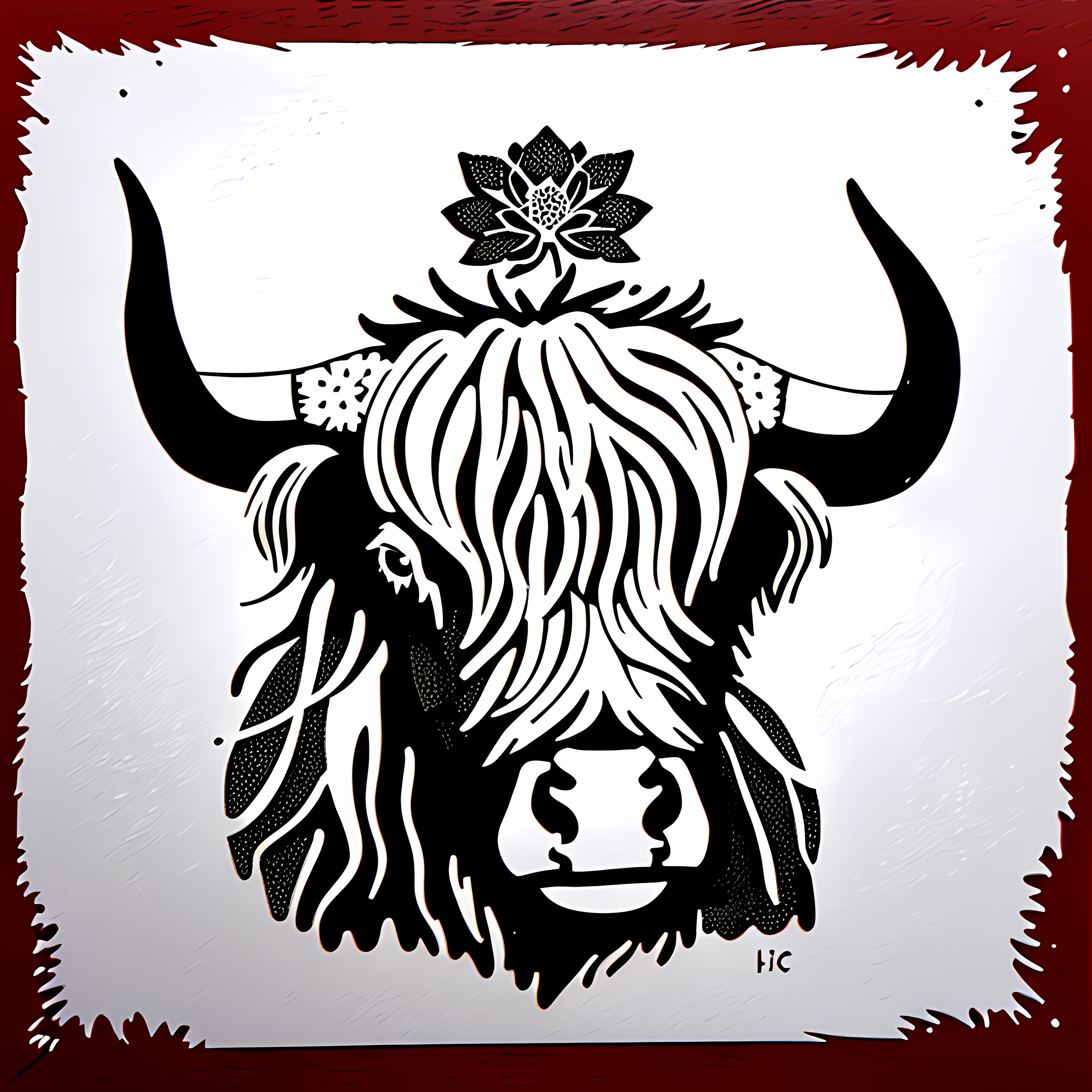 Highland Cows Floral Boho Vol. 185 Graphic Tee Mockup