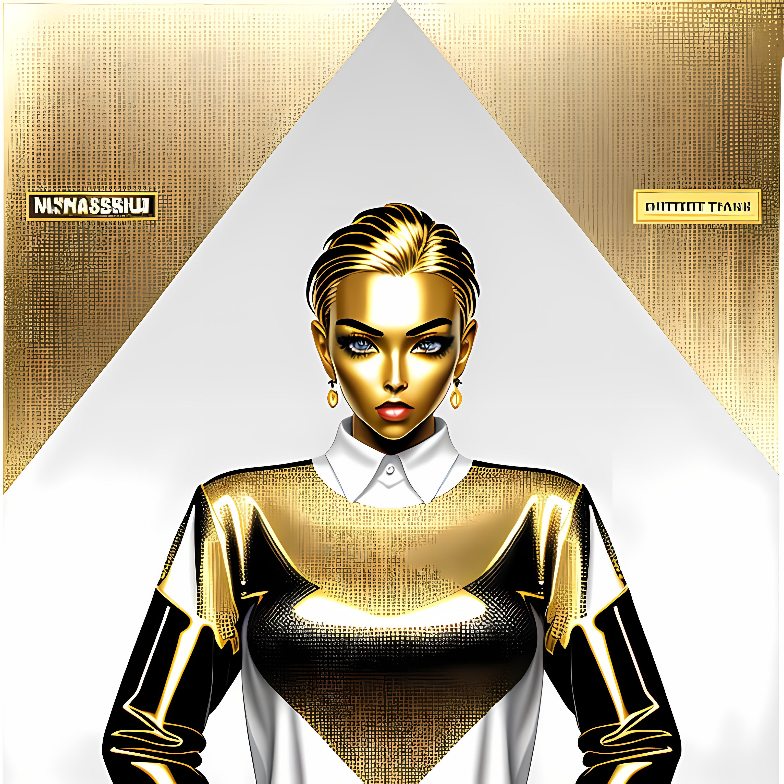 Gold Glamour Maximalist Metallics Vol. 189 Graphic Tee Mockup