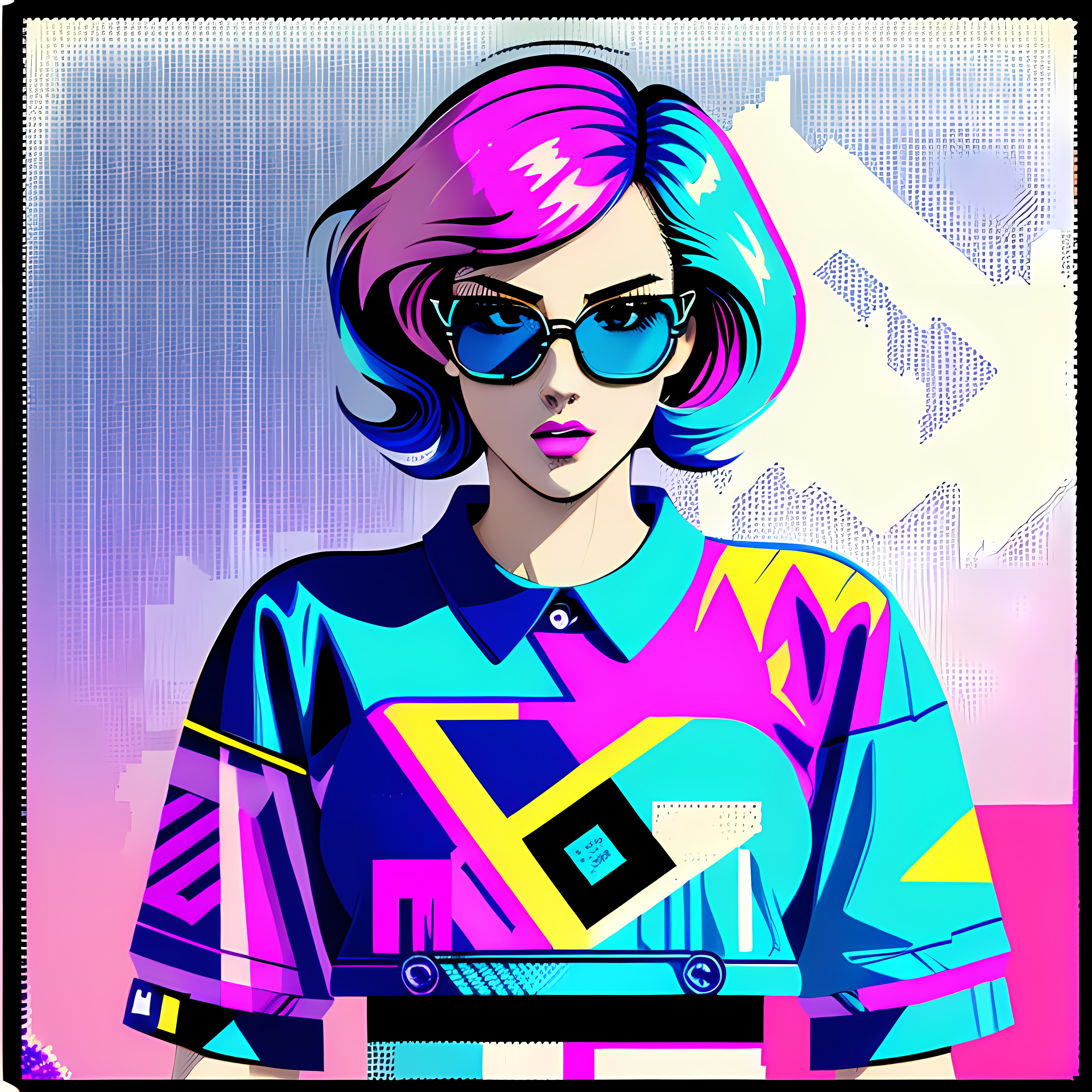 Retro Tech Glitch Vaporwave Vol. 191 Graphic Tee Mockup