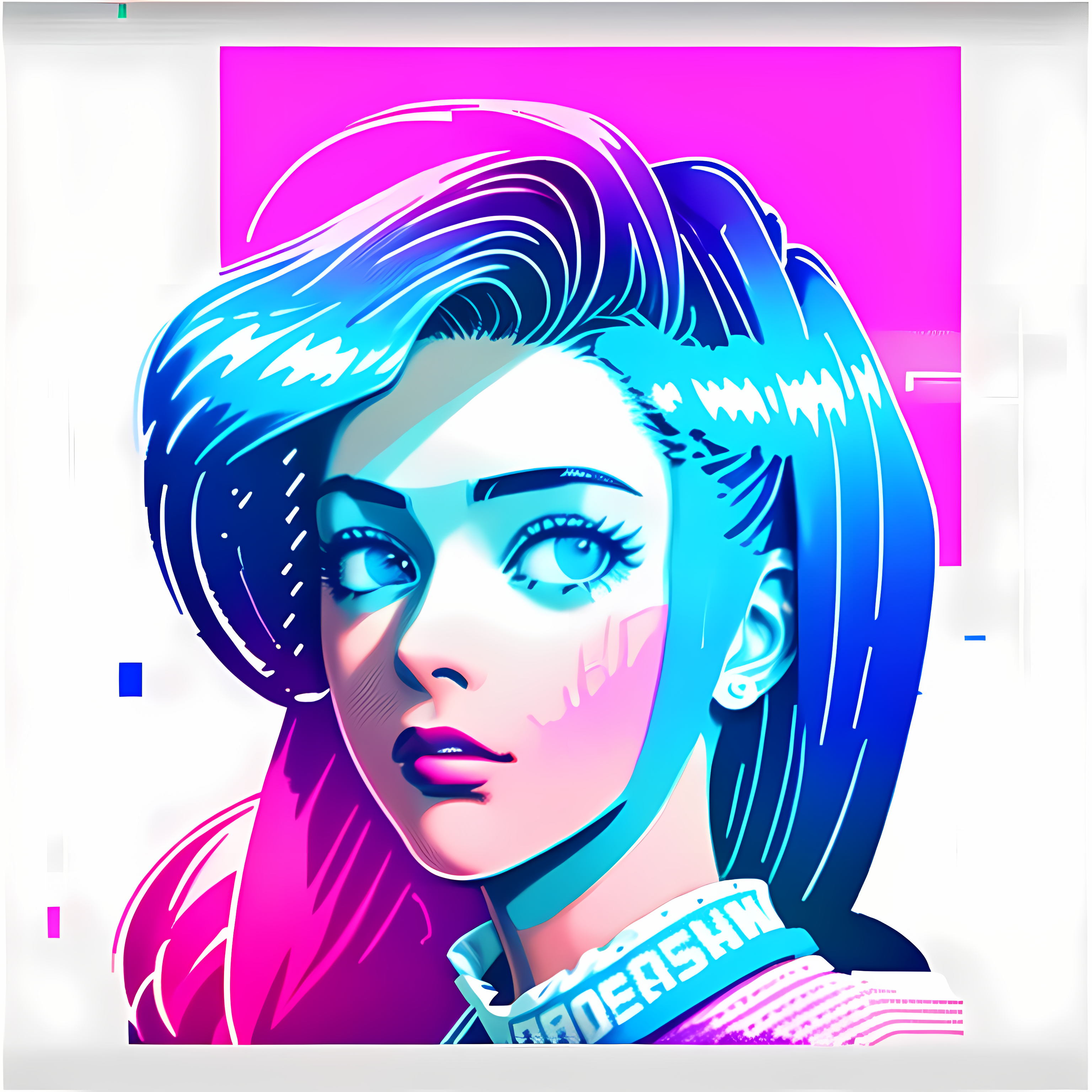 Retro Tech Glitch Vaporwave Vol. 217 Wall Canvas Art Mockup