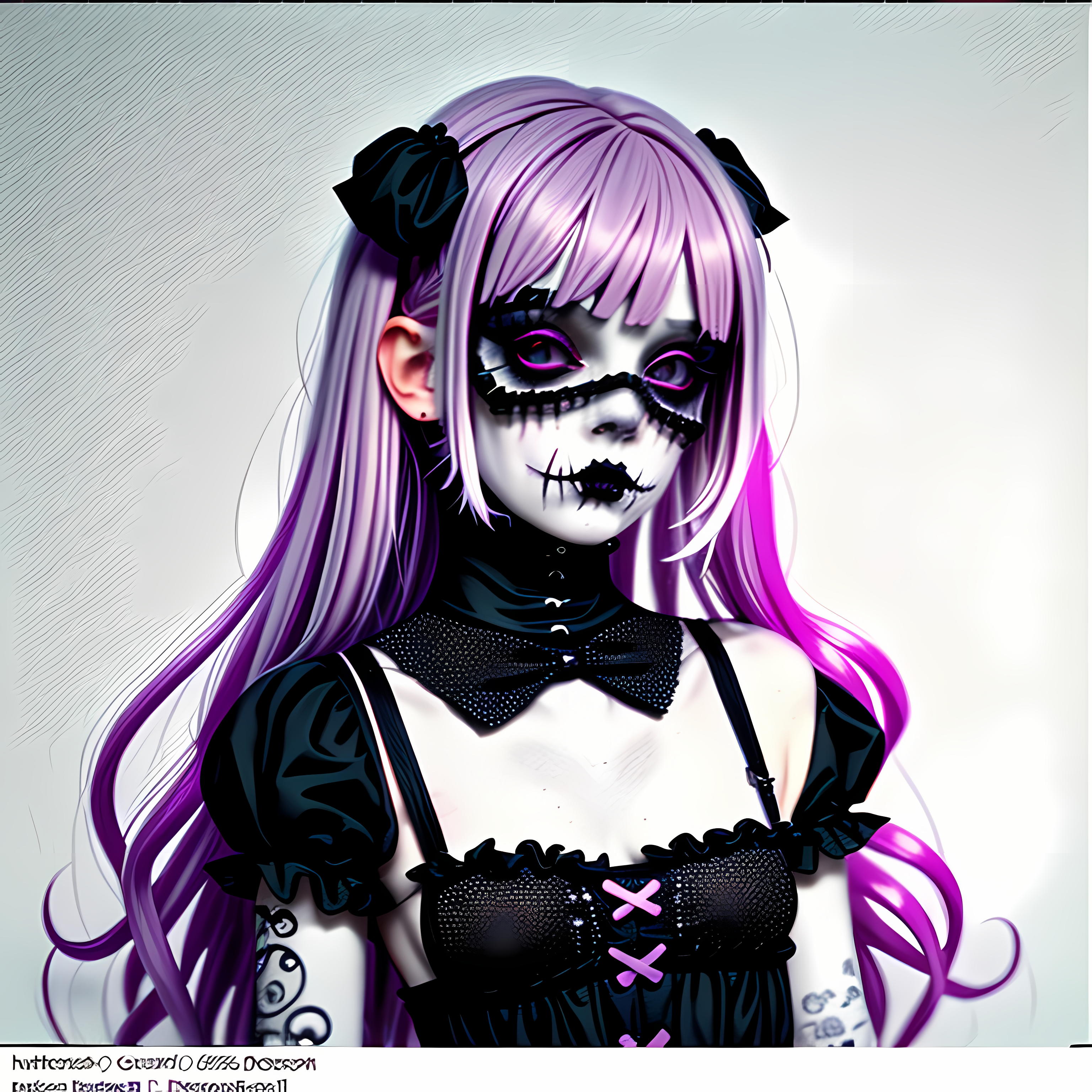 Creepy Cute Pastel Goth Halloween Vol. 218 Wall Canvas Art Mockup