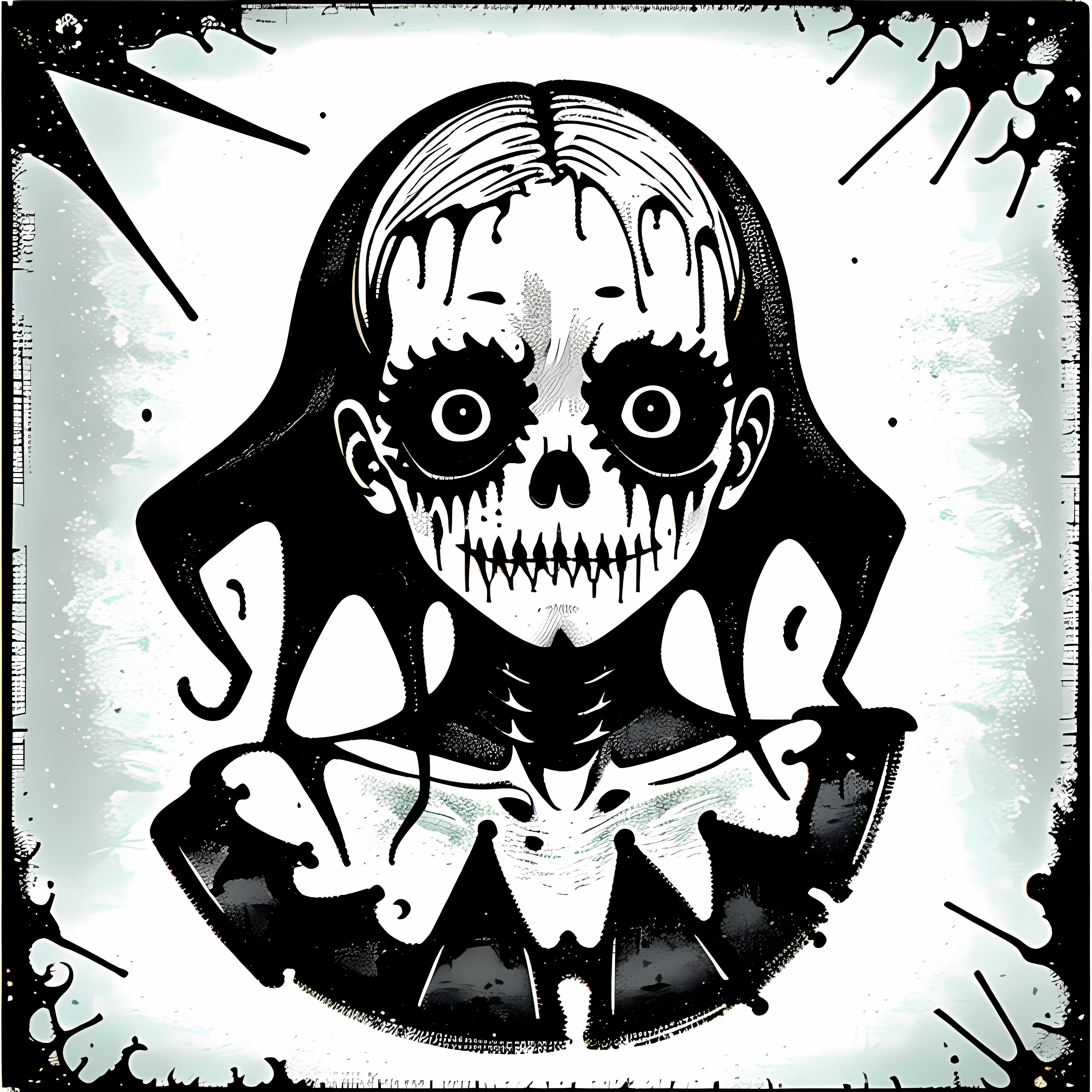 Creepy Cute Pastel Goth Halloween Vol. 227 Wall Canvas Art Mockup
