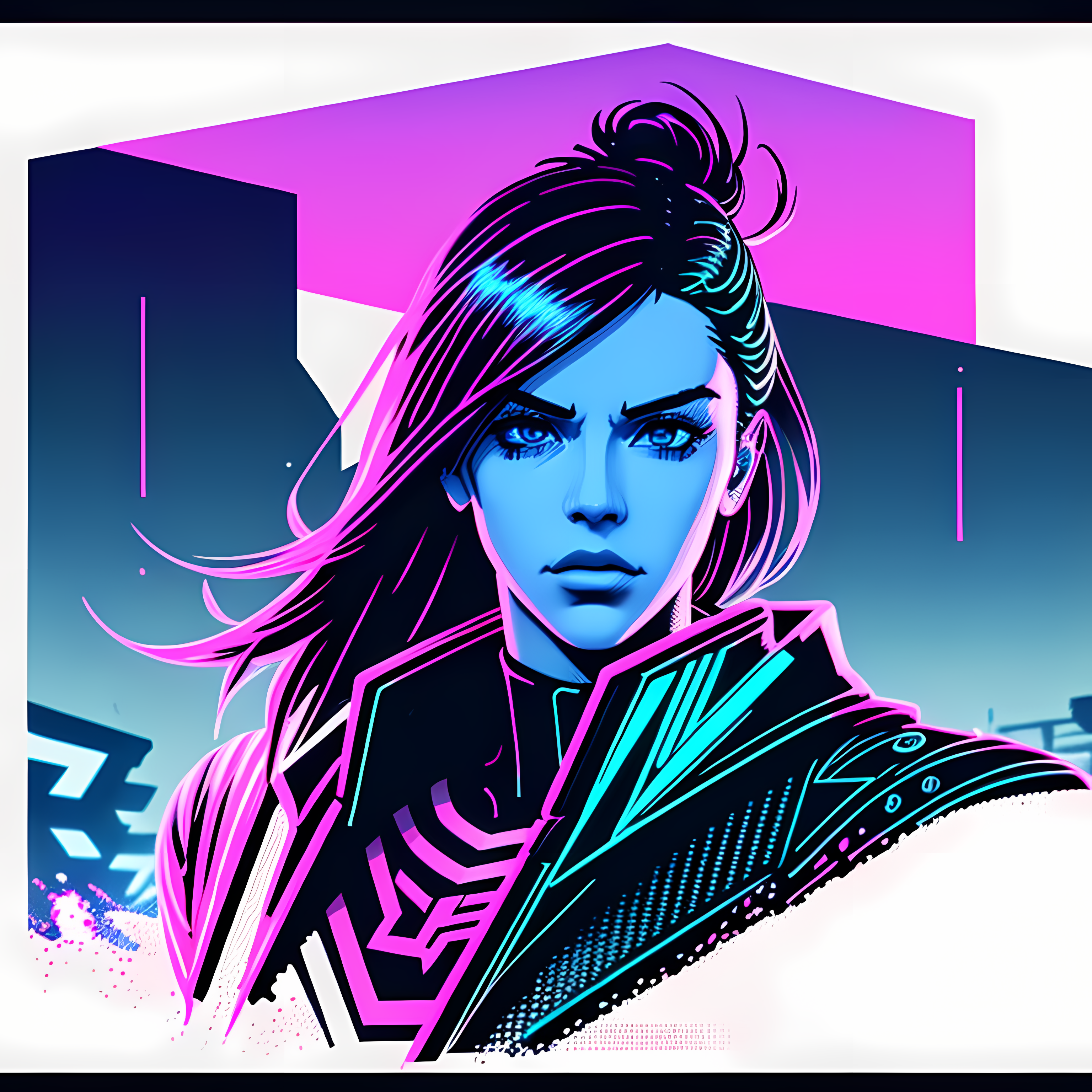 Cyberpunk Neon Synthwave Vol. 231 Wall Canvas Art Mockup