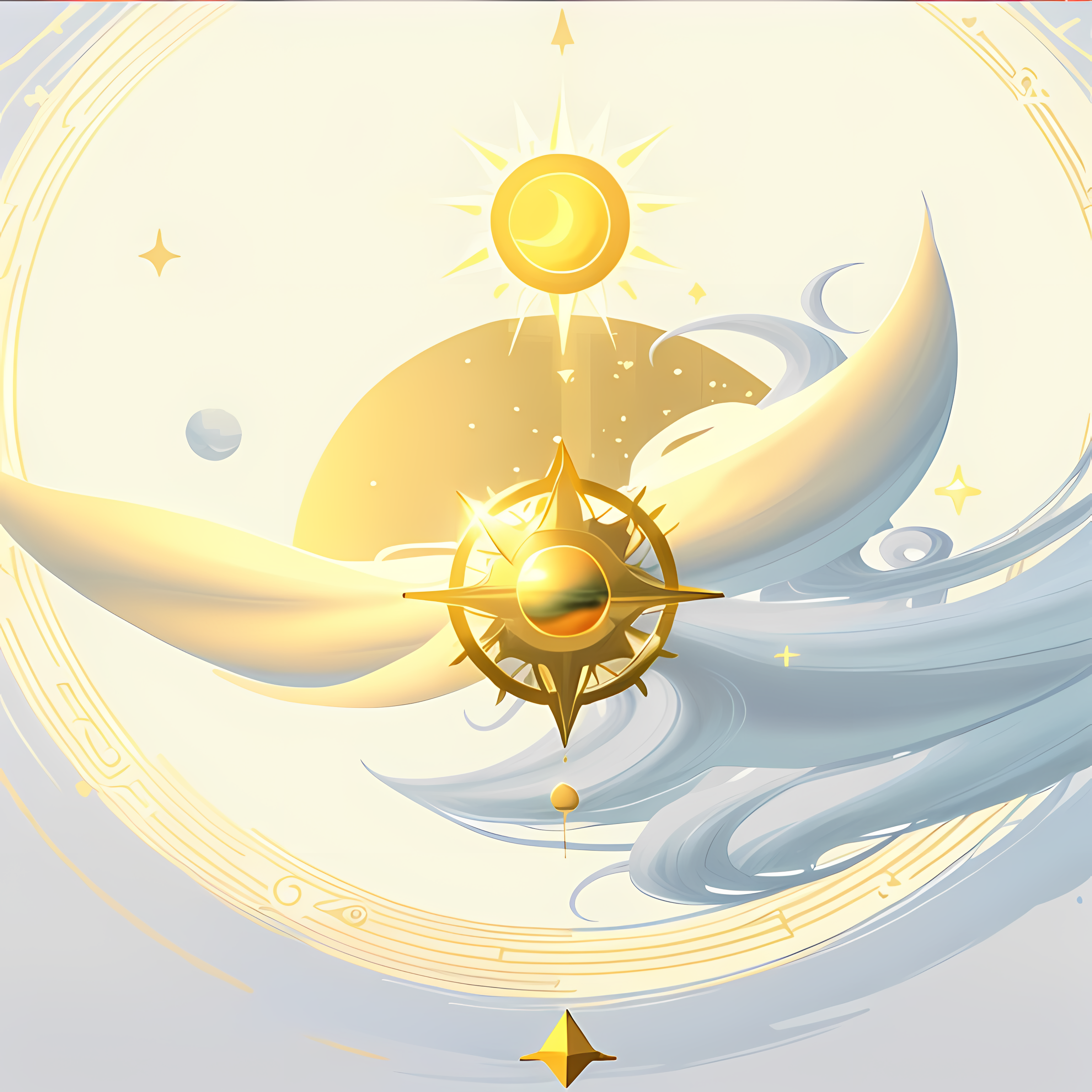 Mystical Tarot Celestial Gold Vol. 233 Wall Canvas Art Mockup