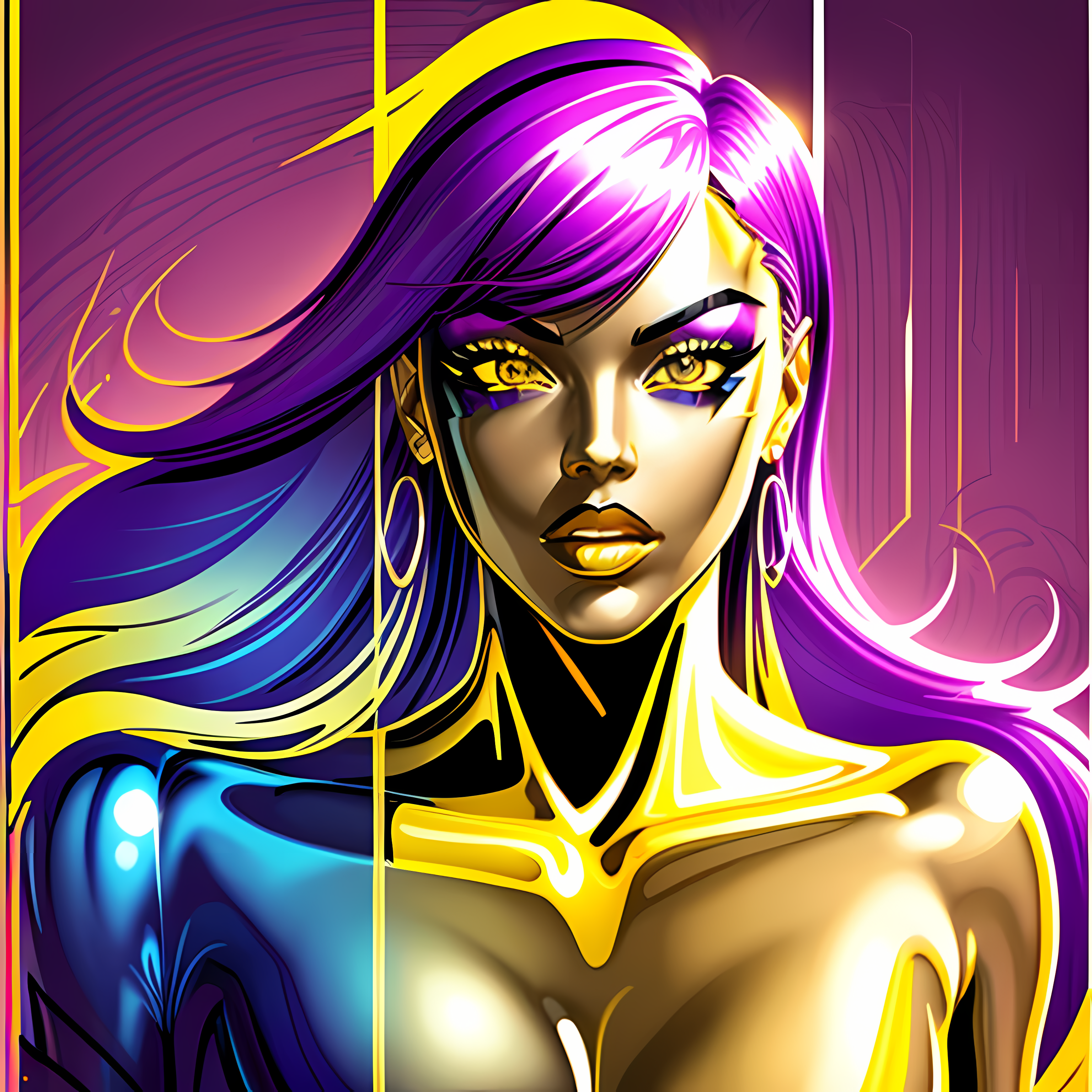 Gold Glamour Maximalist Metallics Vol. 239 Wall Canvas Art Mockup