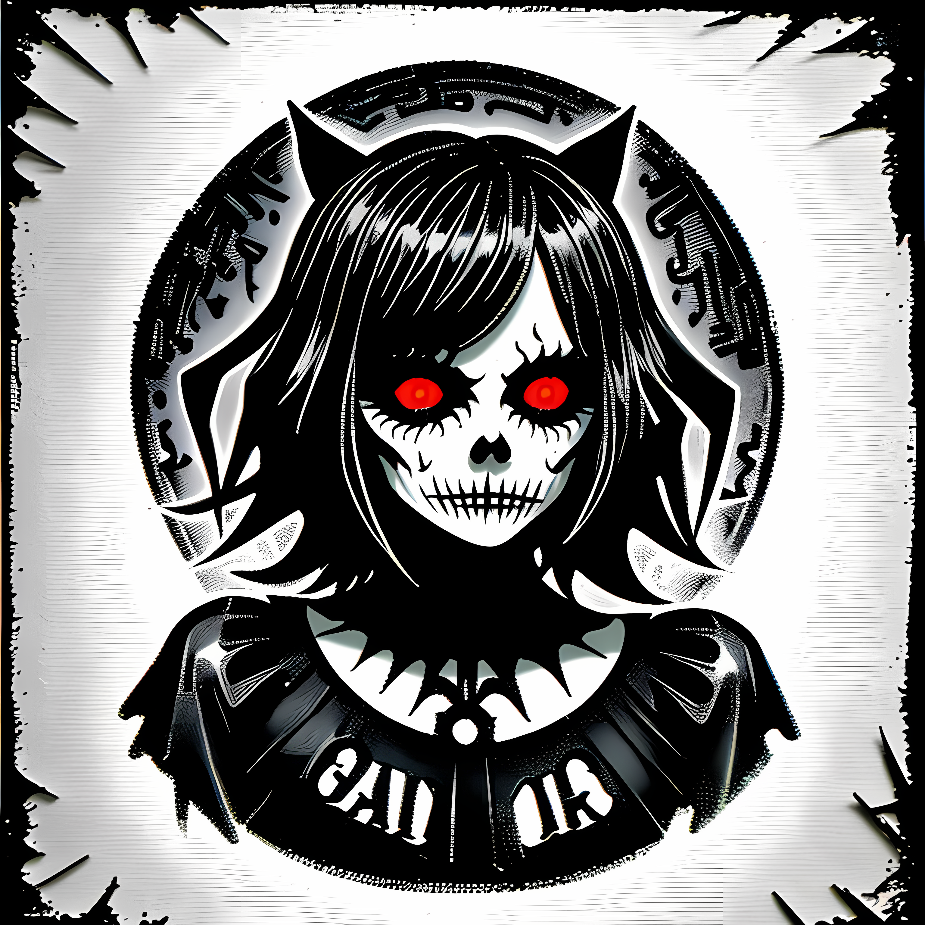 Creepy Cute Pastel Goth Halloween Vol. 246 Wall Canvas Art Mockup