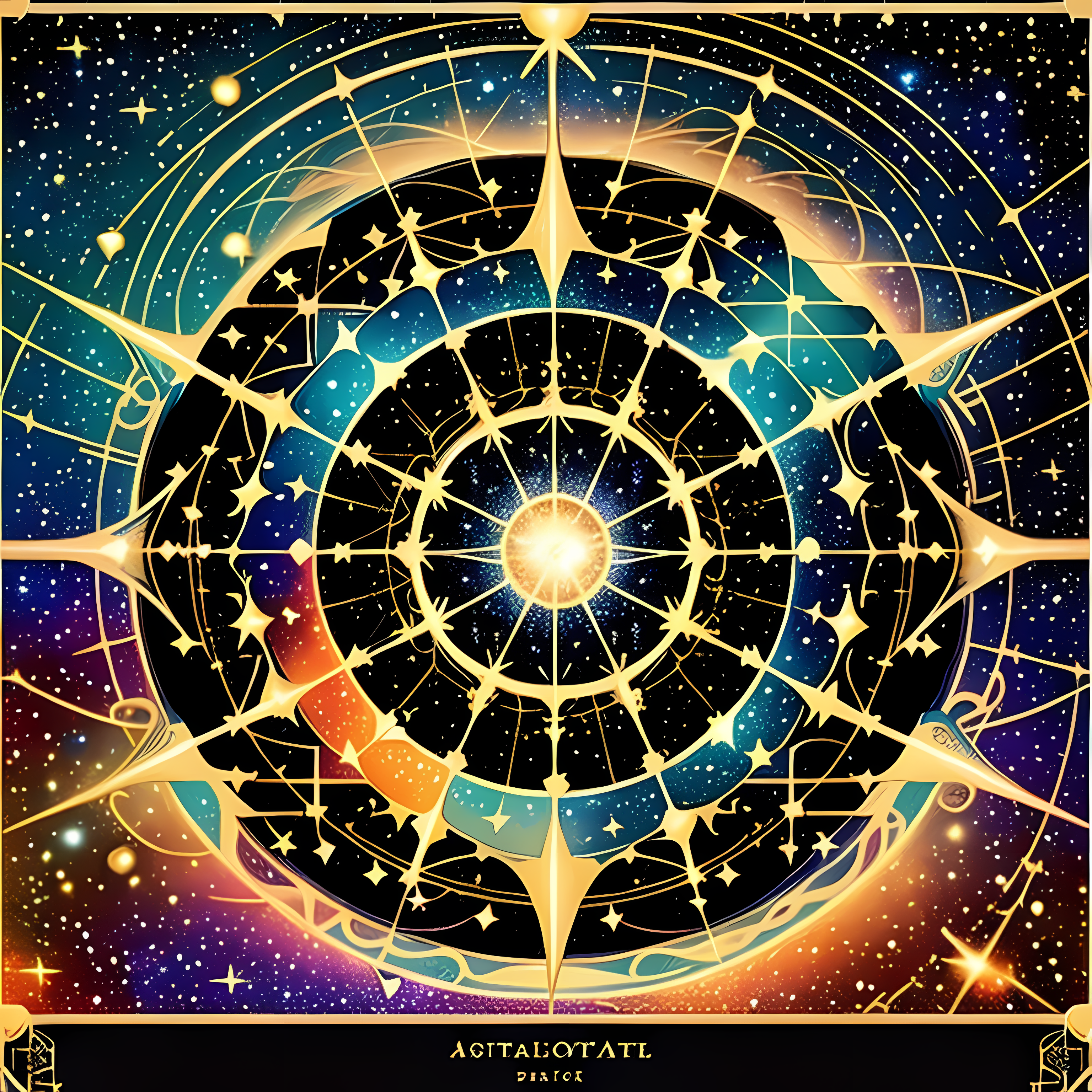 Mystical Tarot Celestial Gold Vol. 247 Wall Canvas Art Mockup