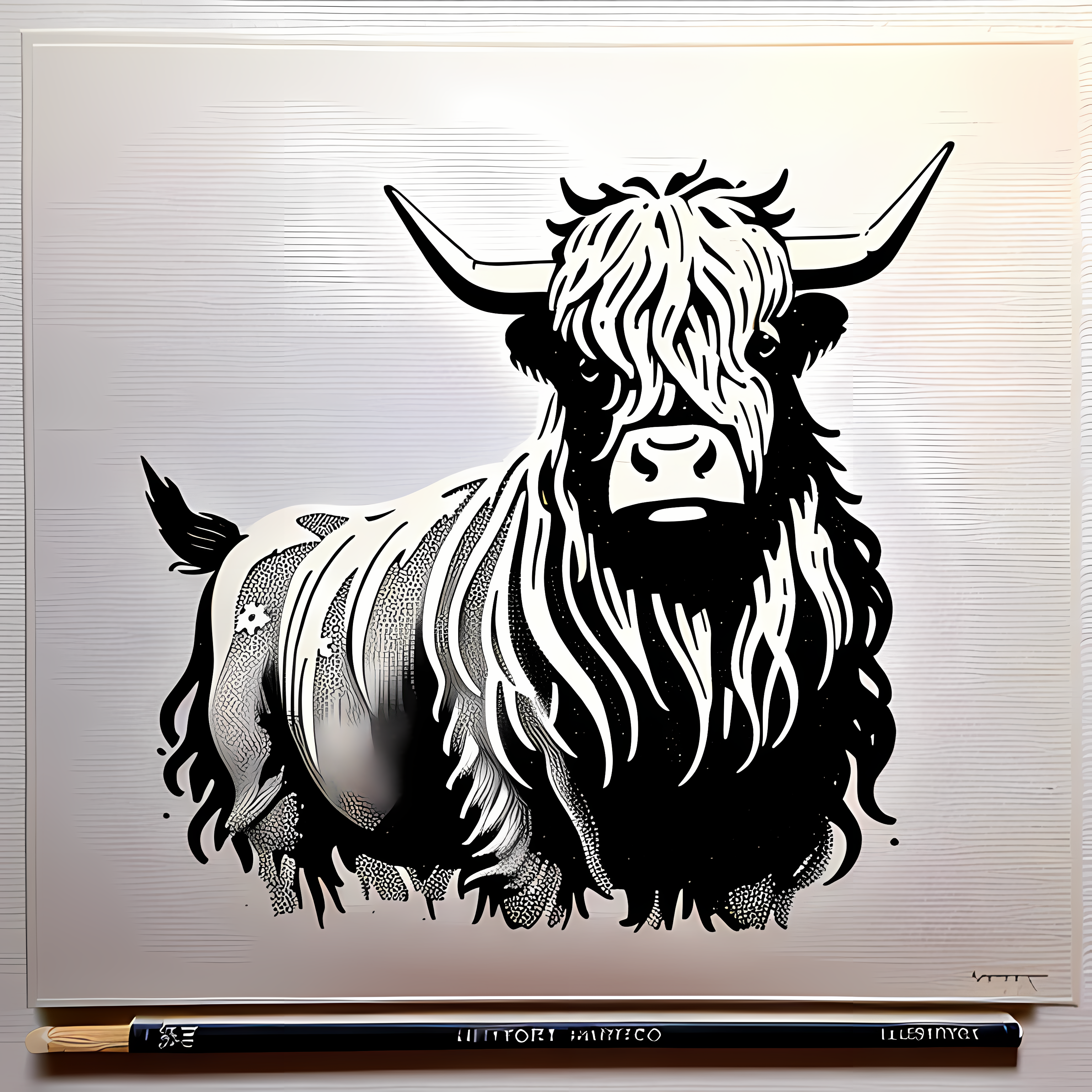 Highland Cows Floral Boho Vol. 253 Wall Canvas Art Mockup