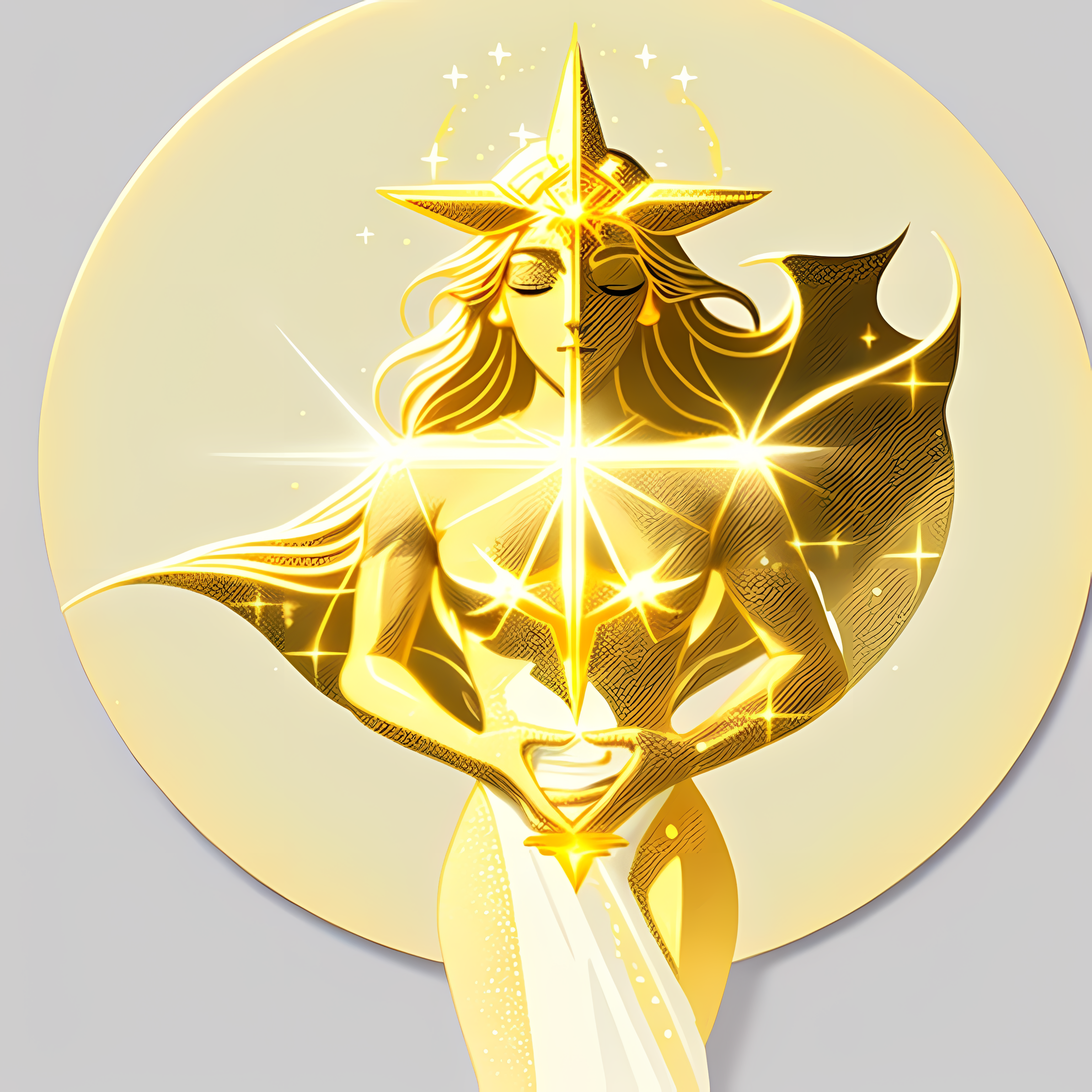 Mystical Tarot Celestial Gold Vol. 262 Wall Canvas Art Mockup