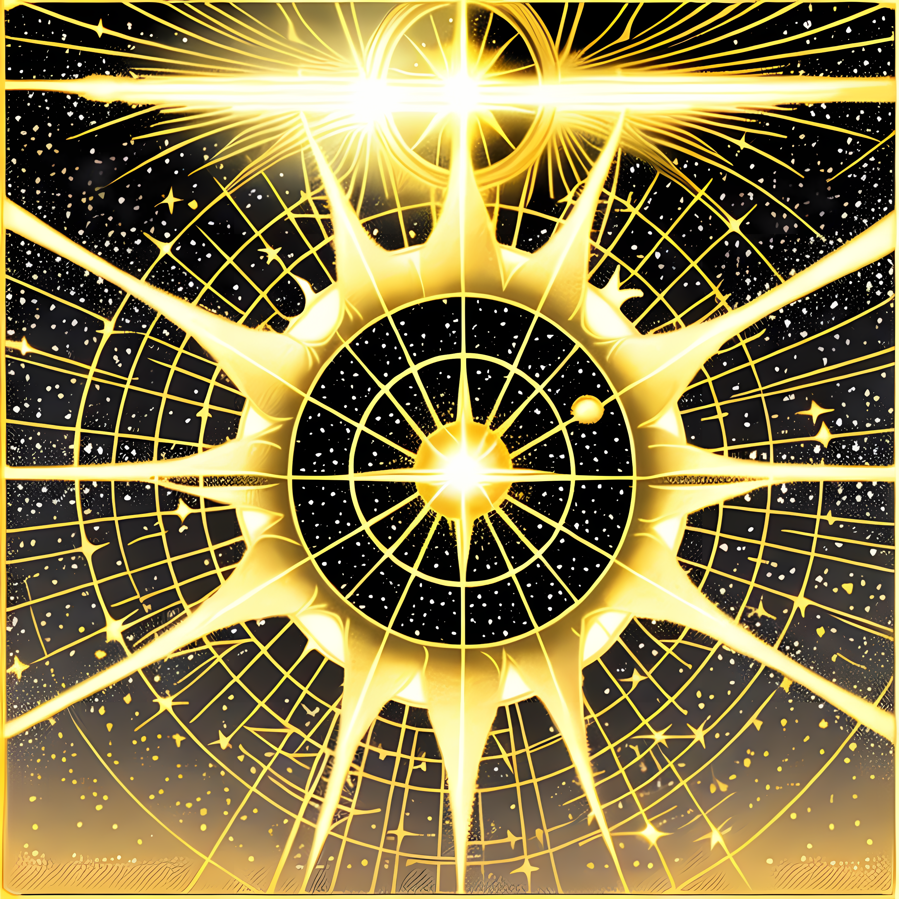 Mystical Tarot Celestial Gold Vol. 267 Wall Canvas Art Mockup