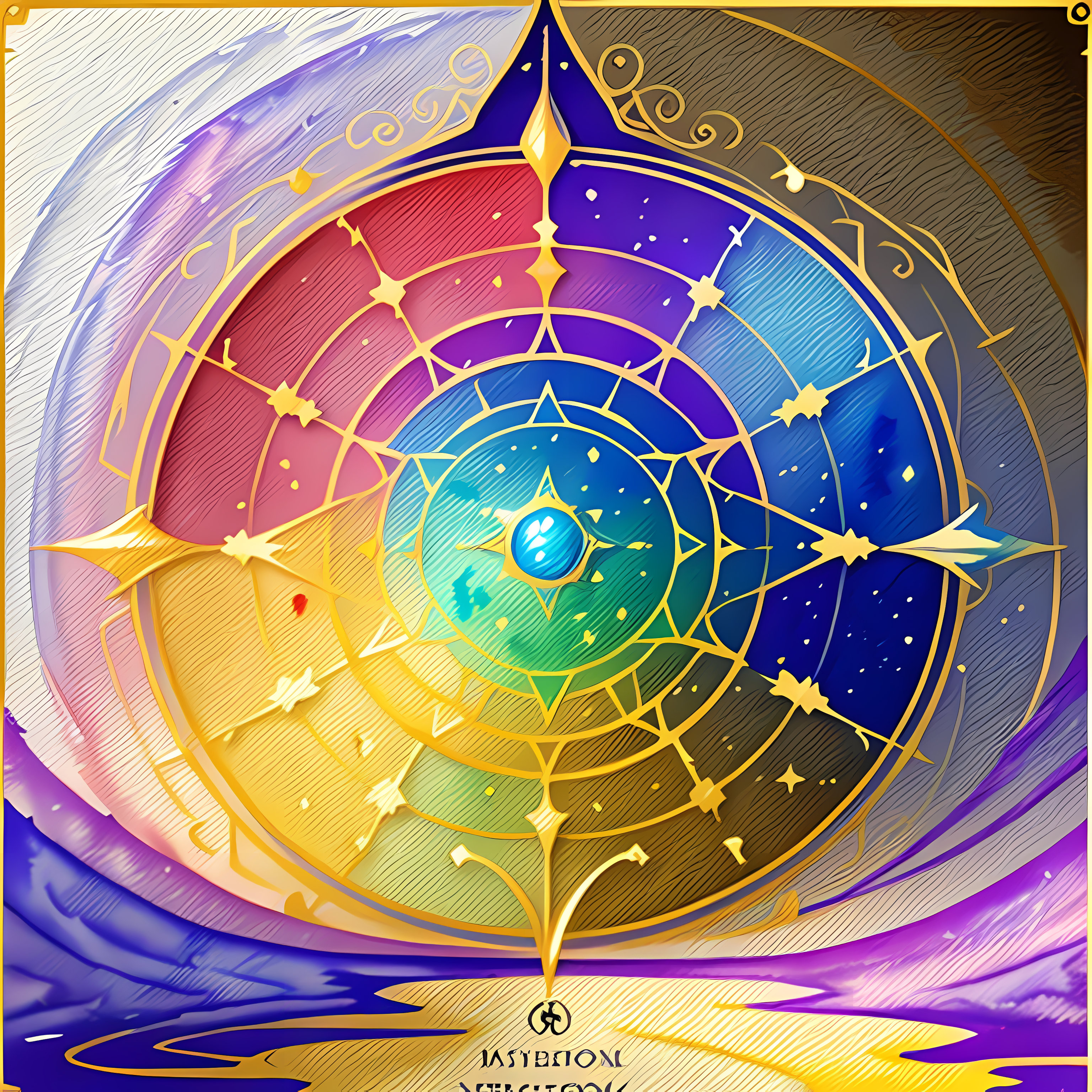 Mystical Tarot Celestial Gold Vol. 269 Wall Canvas Art Mockup