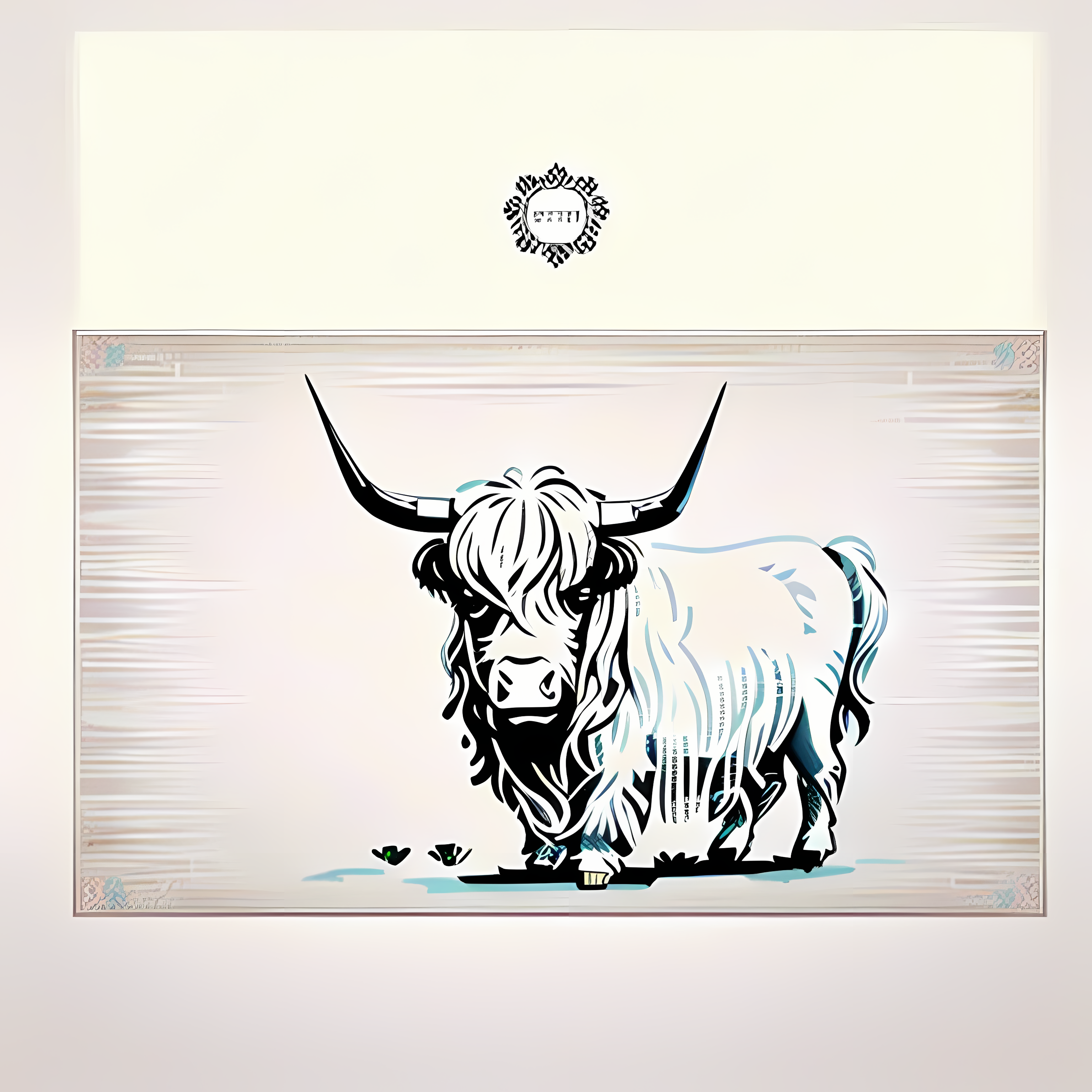 Highland Cows Floral Boho Vol. 272 Wall Canvas Art Mockup