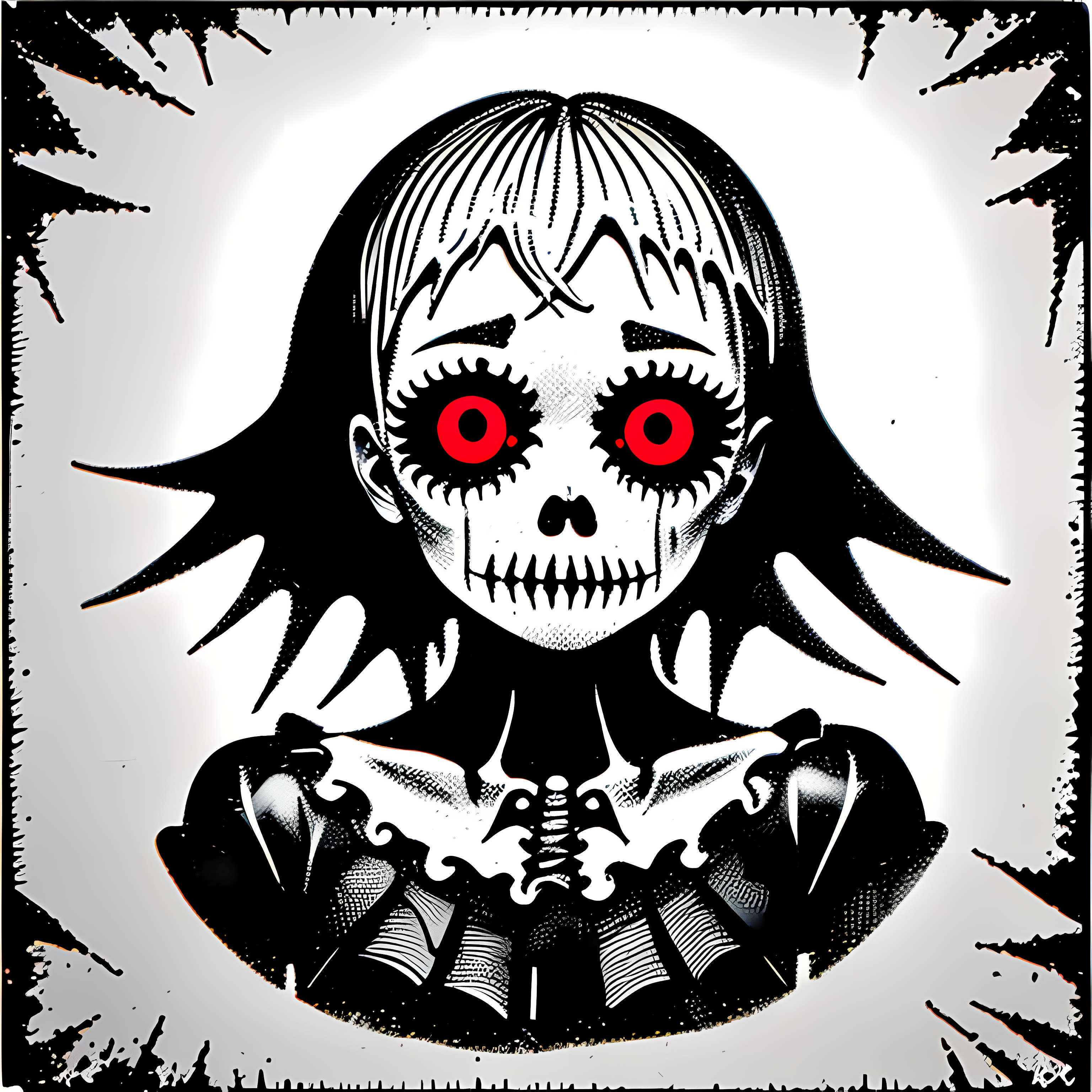 Creepy Cute Pastel Goth Halloween Vol. 273 Wall Canvas Art Mockup