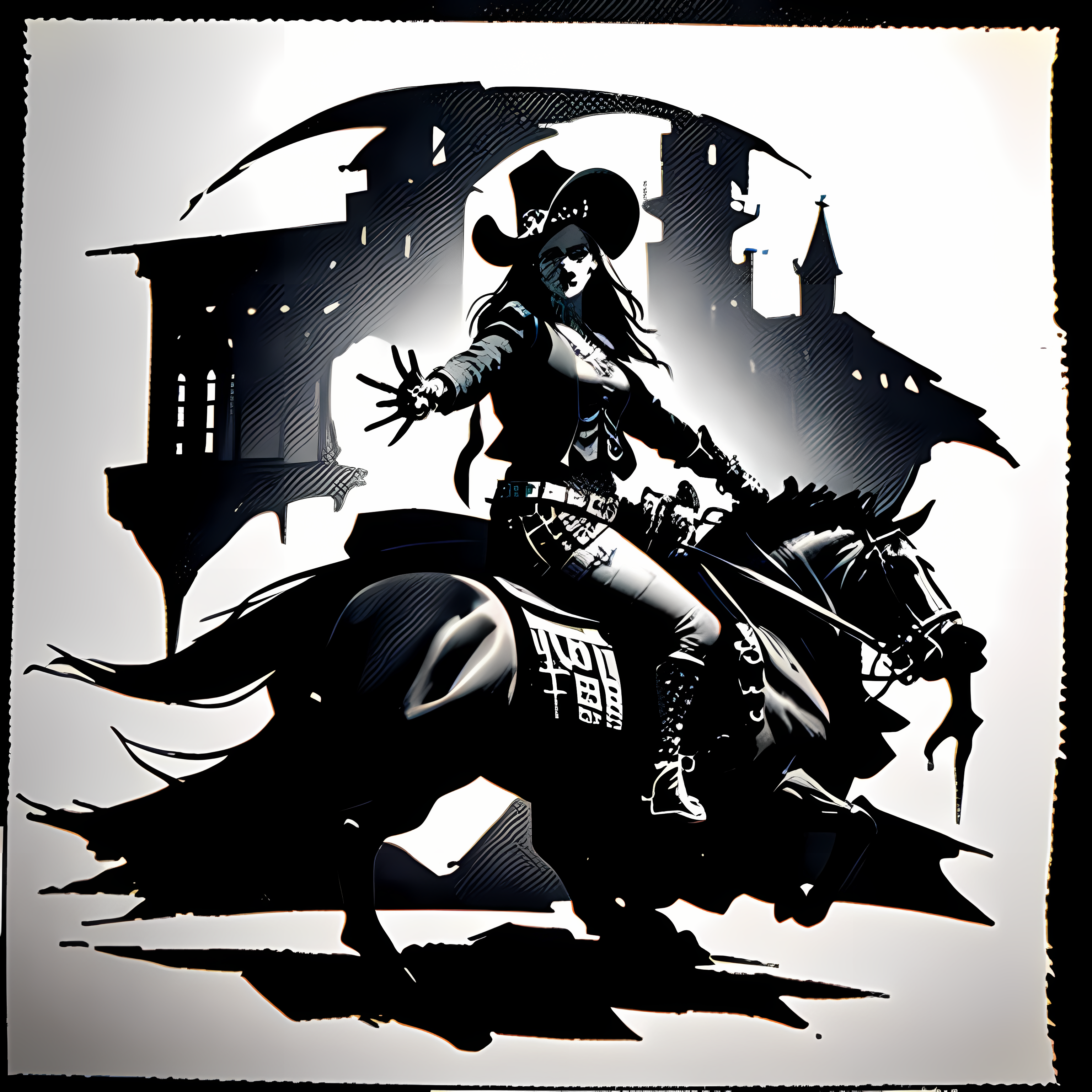 Western Gothic Outlaw Skulls Vol. 280 Wall Canvas Art Mockup