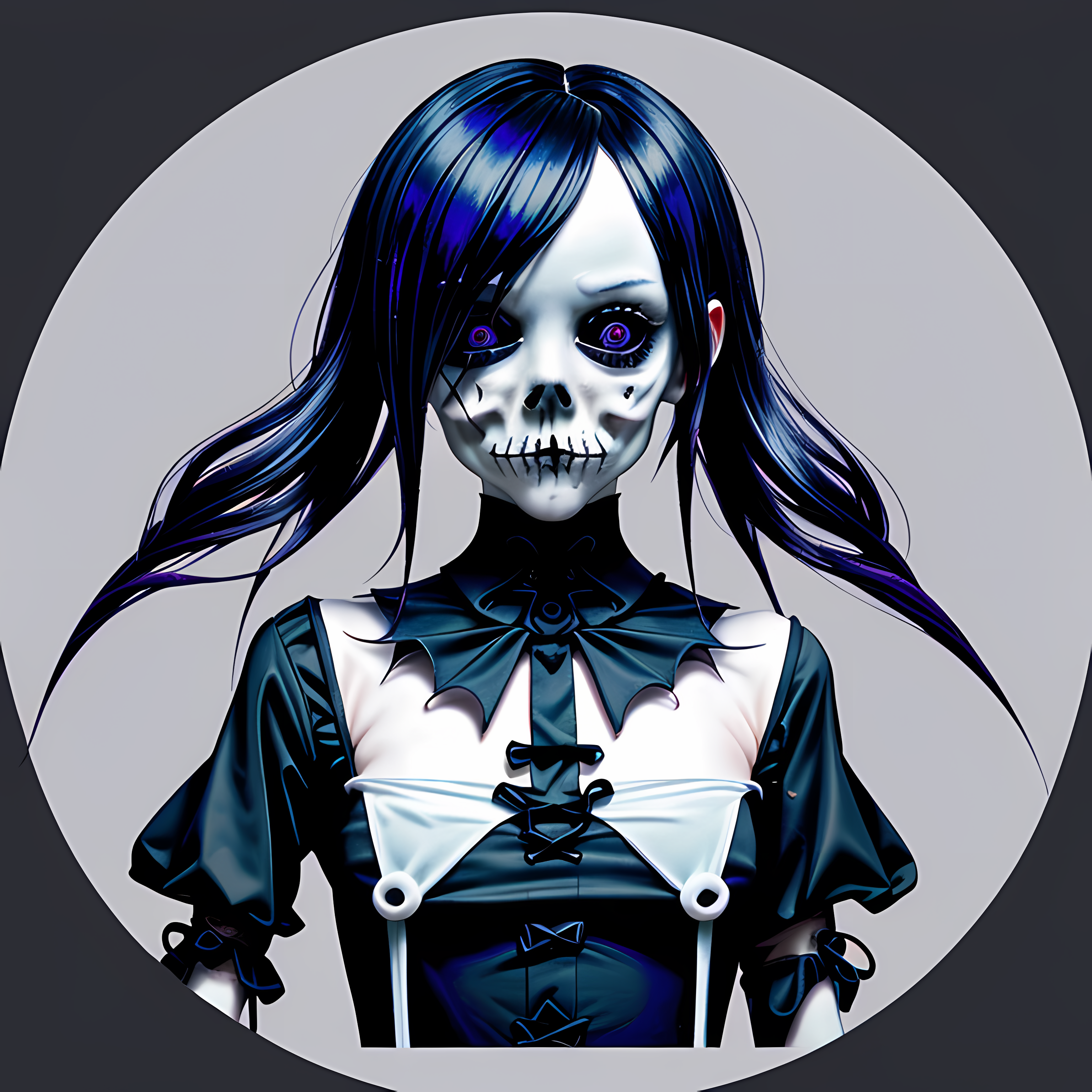 Creepy Cute Pastel Goth Halloween Vol. 283 Wall Canvas Art Mockup
