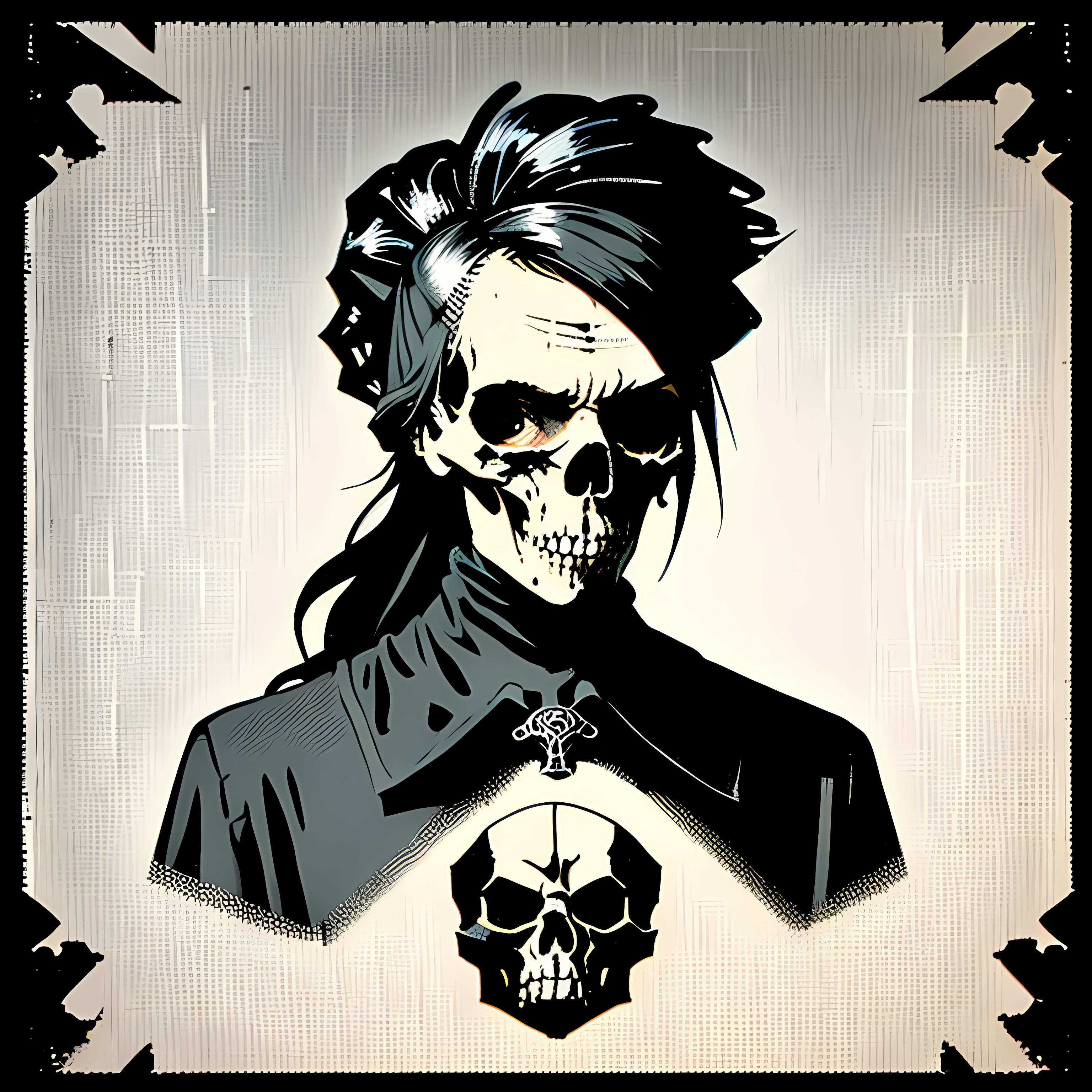 Western Gothic Outlaw Skulls Vol. 284 Wall Canvas Art Mockup