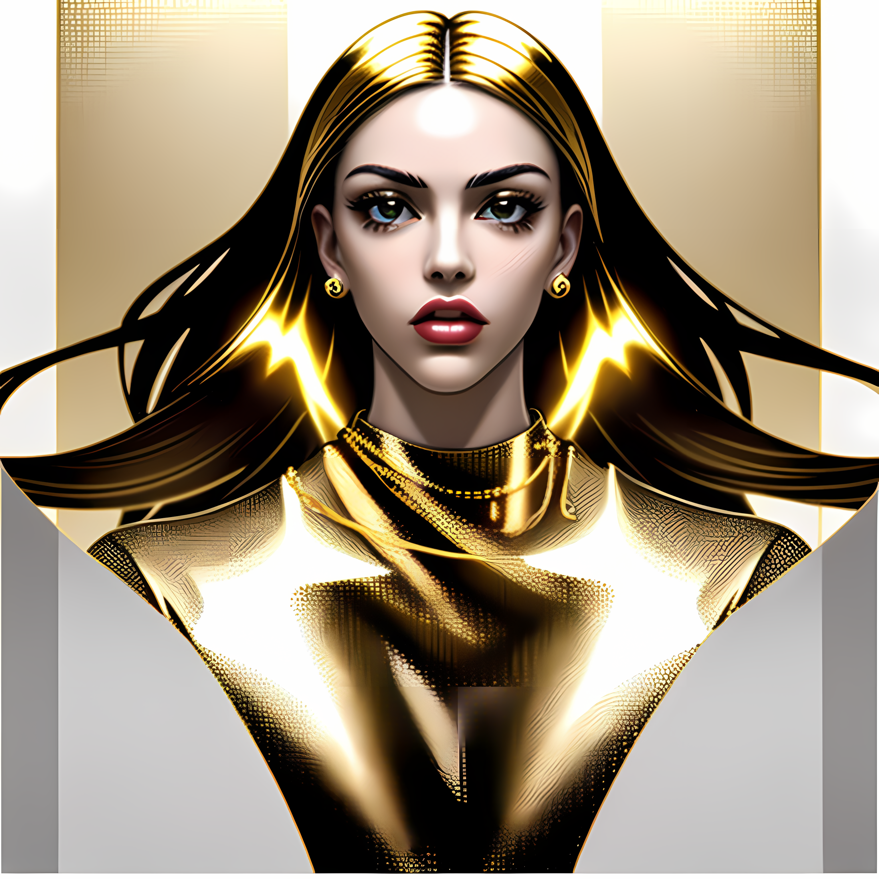 Gold Glamour Maximalist Metallics Vol. 289 Wall Canvas Art Mockup