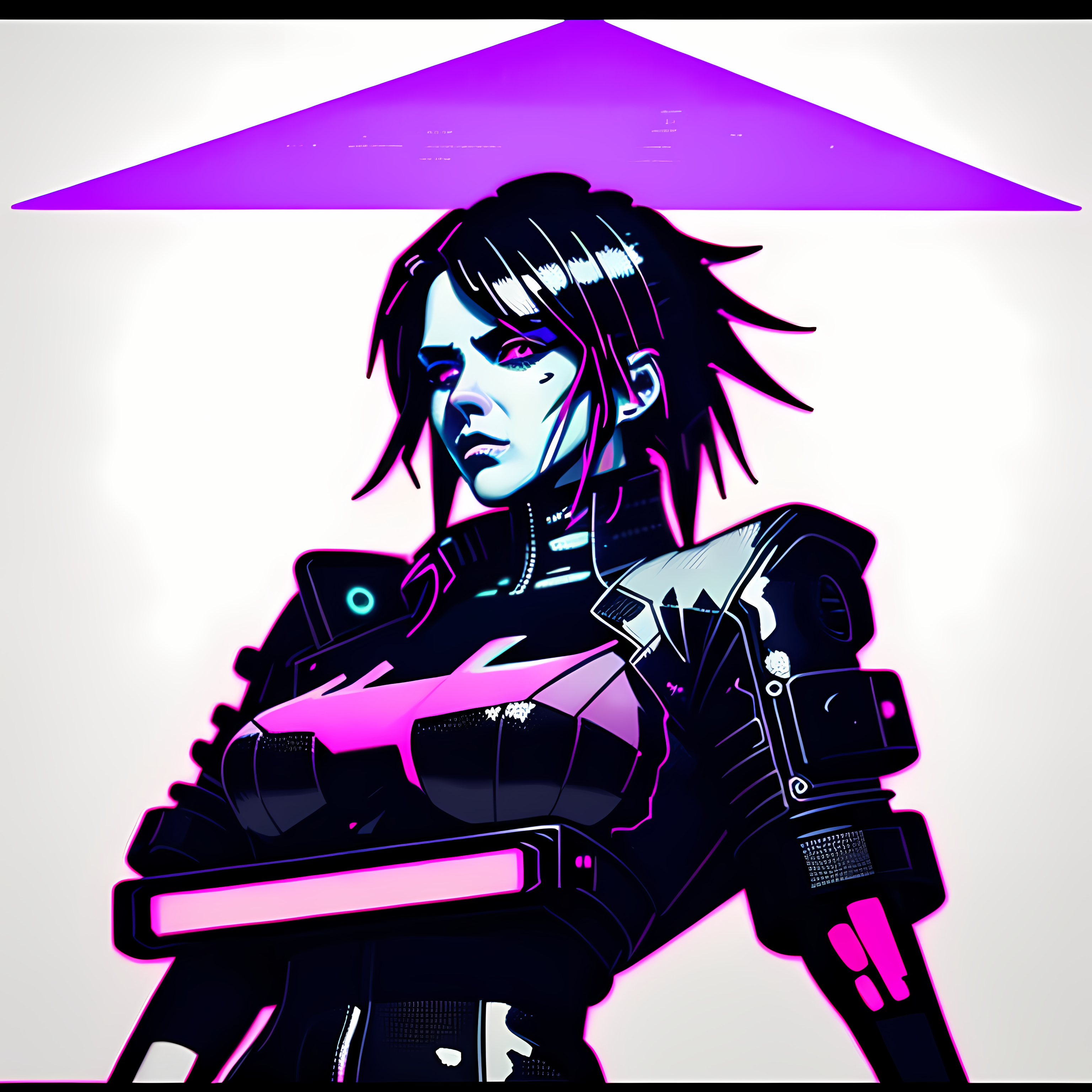 Cyberpunk Neon Synthwave Vol. 292 Wall Canvas Art Mockup