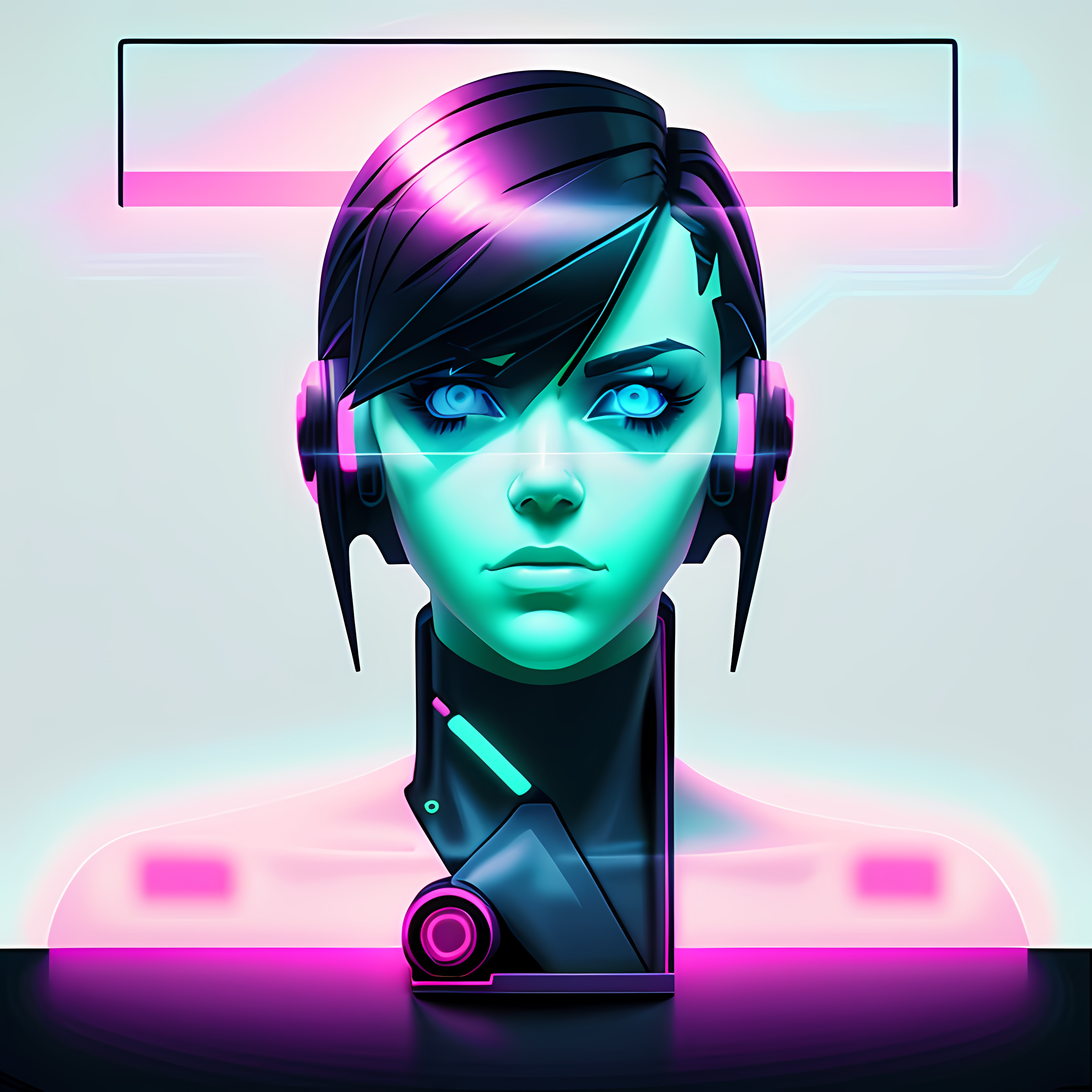 Cyberpunk Neon Synthwave Vol. 293 Wall Canvas Art Mockup