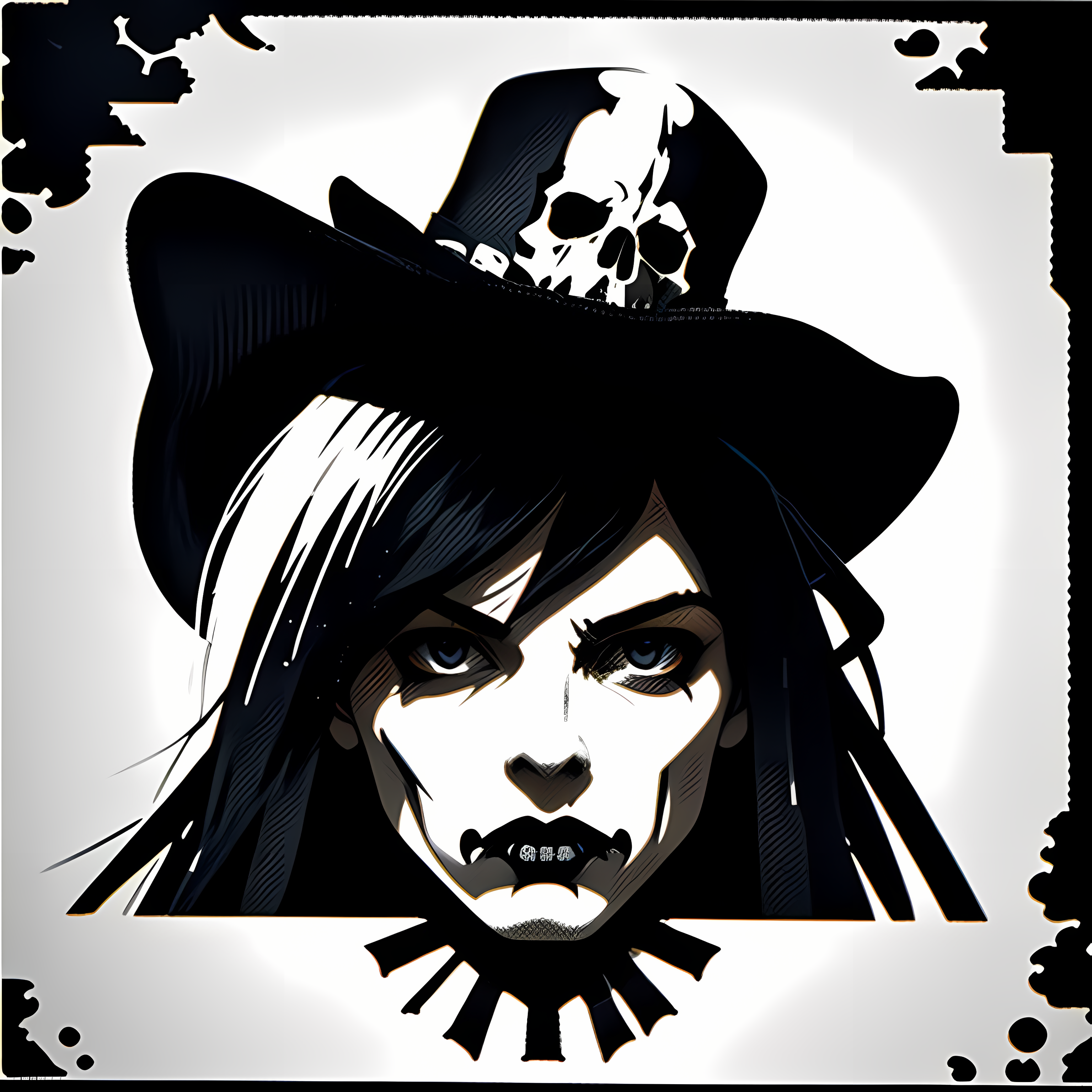 Western Gothic Outlaw Skulls Vol. 298 Wall Canvas Art Mockup
